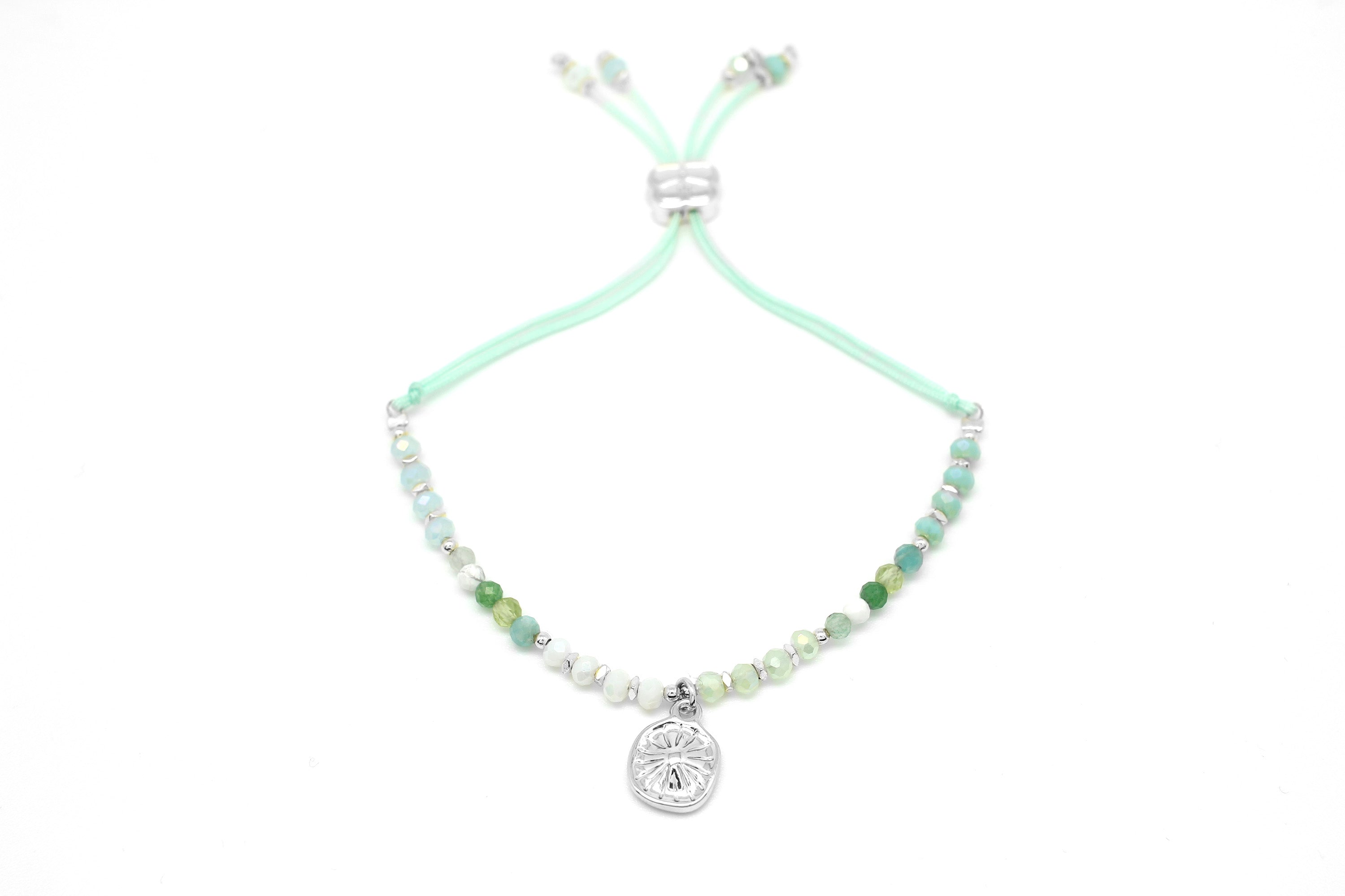 Mass Gemstone Silver Charm Bracelet