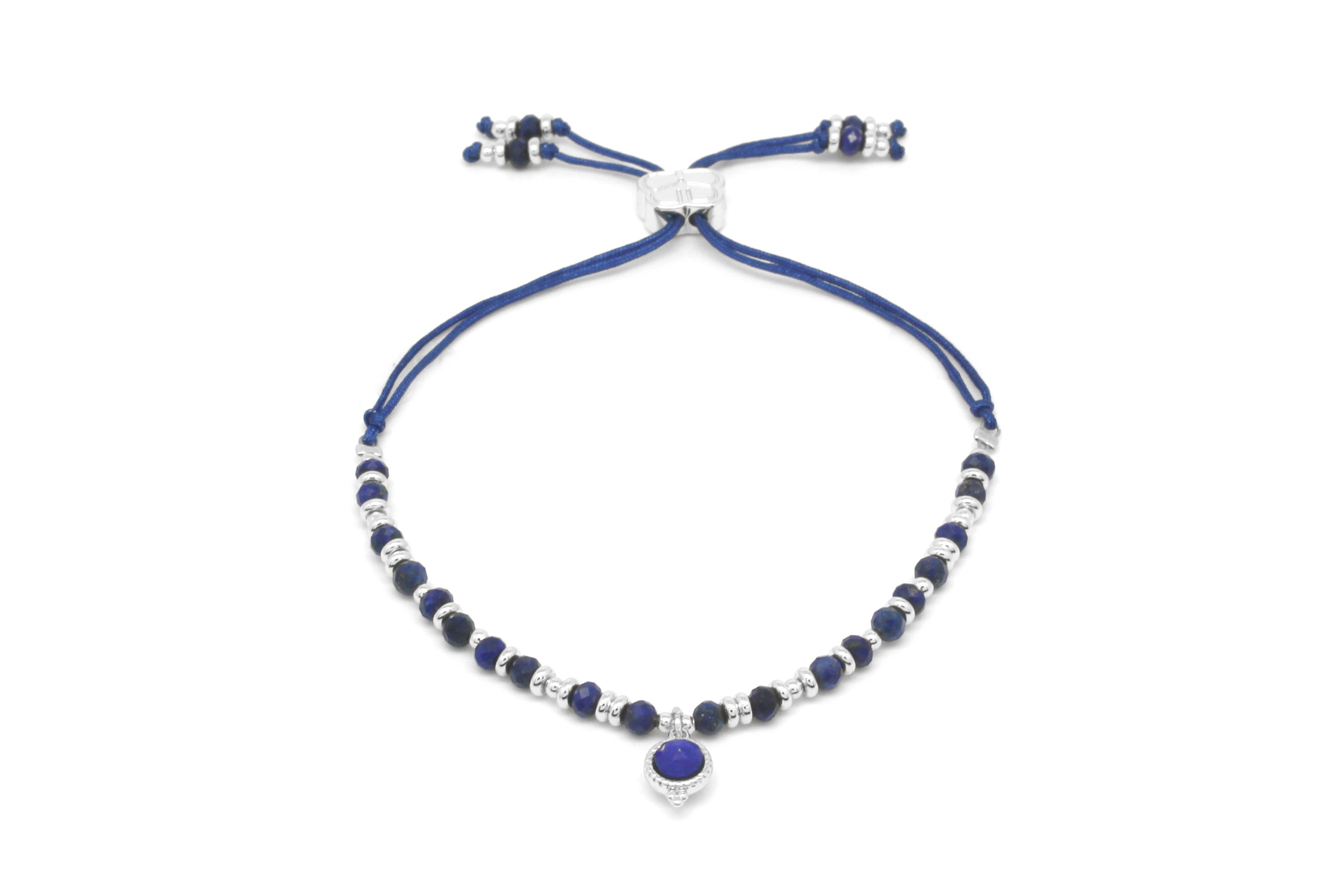 Sense Lapis Lazuli Silver Beaded Friendship Bracelet