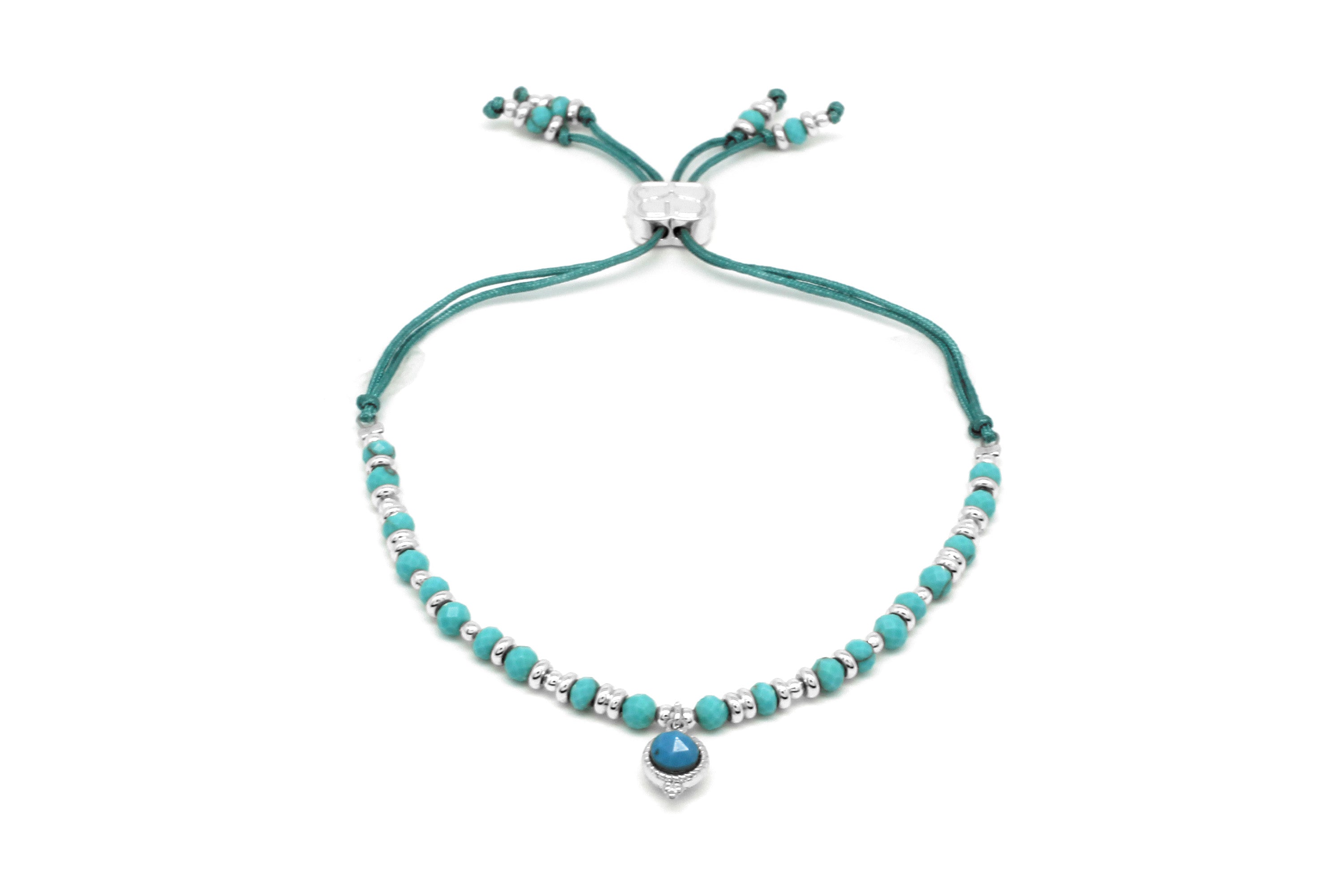 Sense Turquoise Charm Silver Bracelet