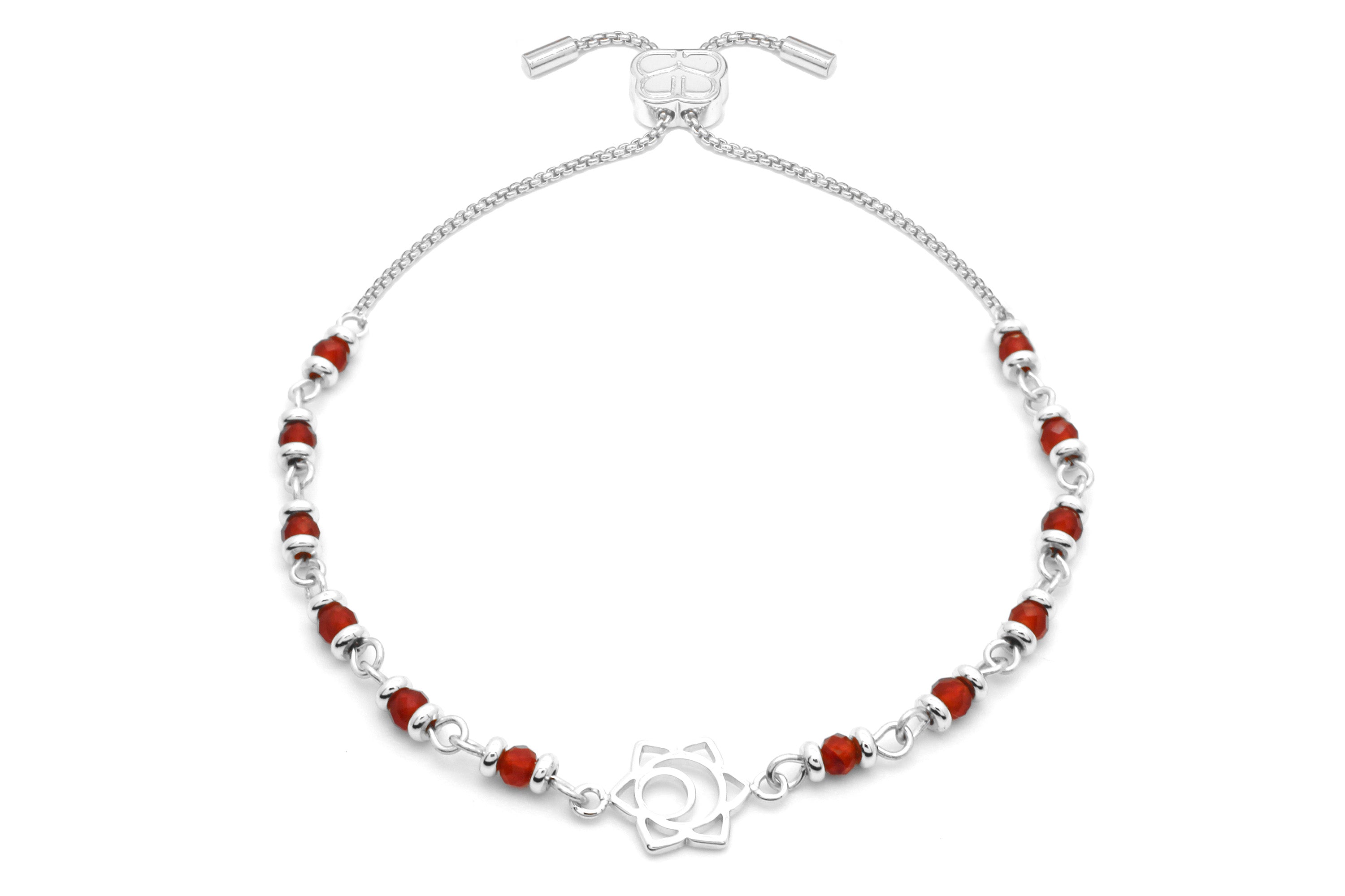 Sacral Chakra Gemstone Bracelet Silver - Boho Betty