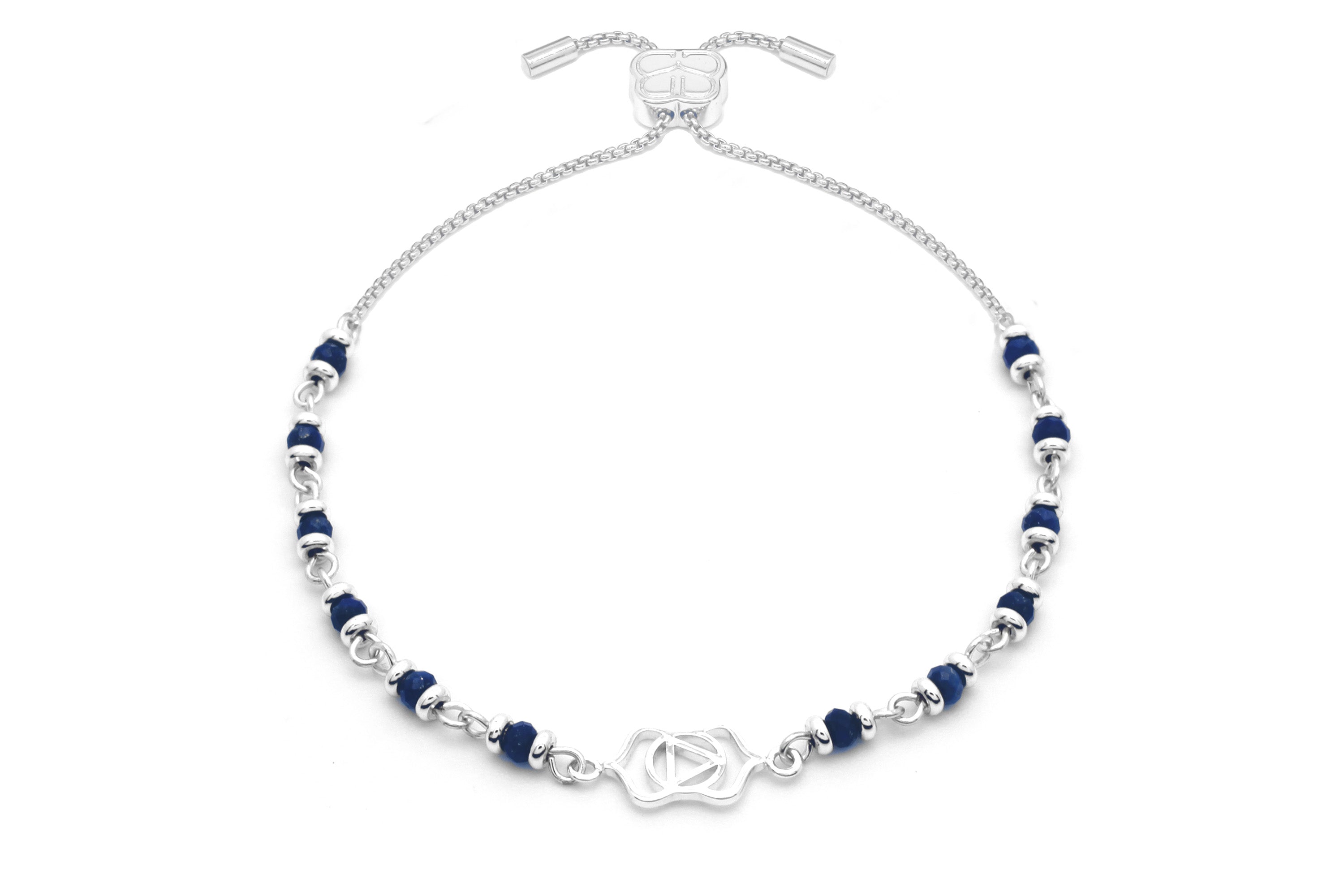 Third Eye Chakra Gemstone Bracelet Silver - Boho Betty
