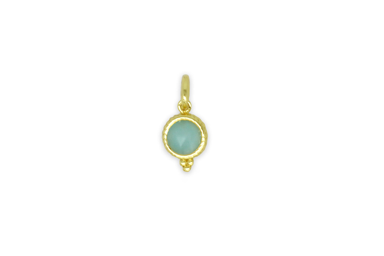 Amazonite Gold Necklace Charm - Boho Betty