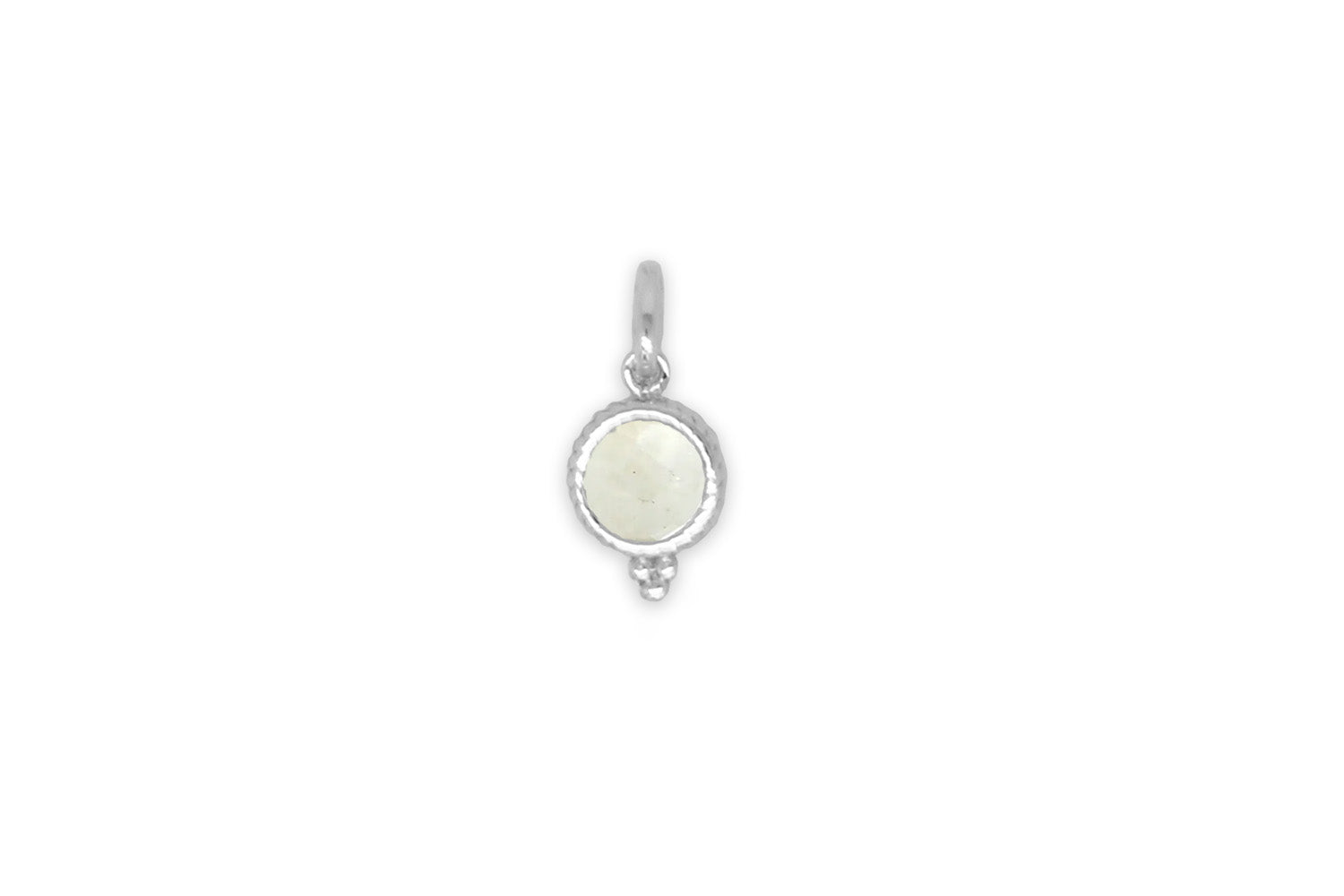 Rainbow Moonstone Silver Necklace Charm - Boho Betty