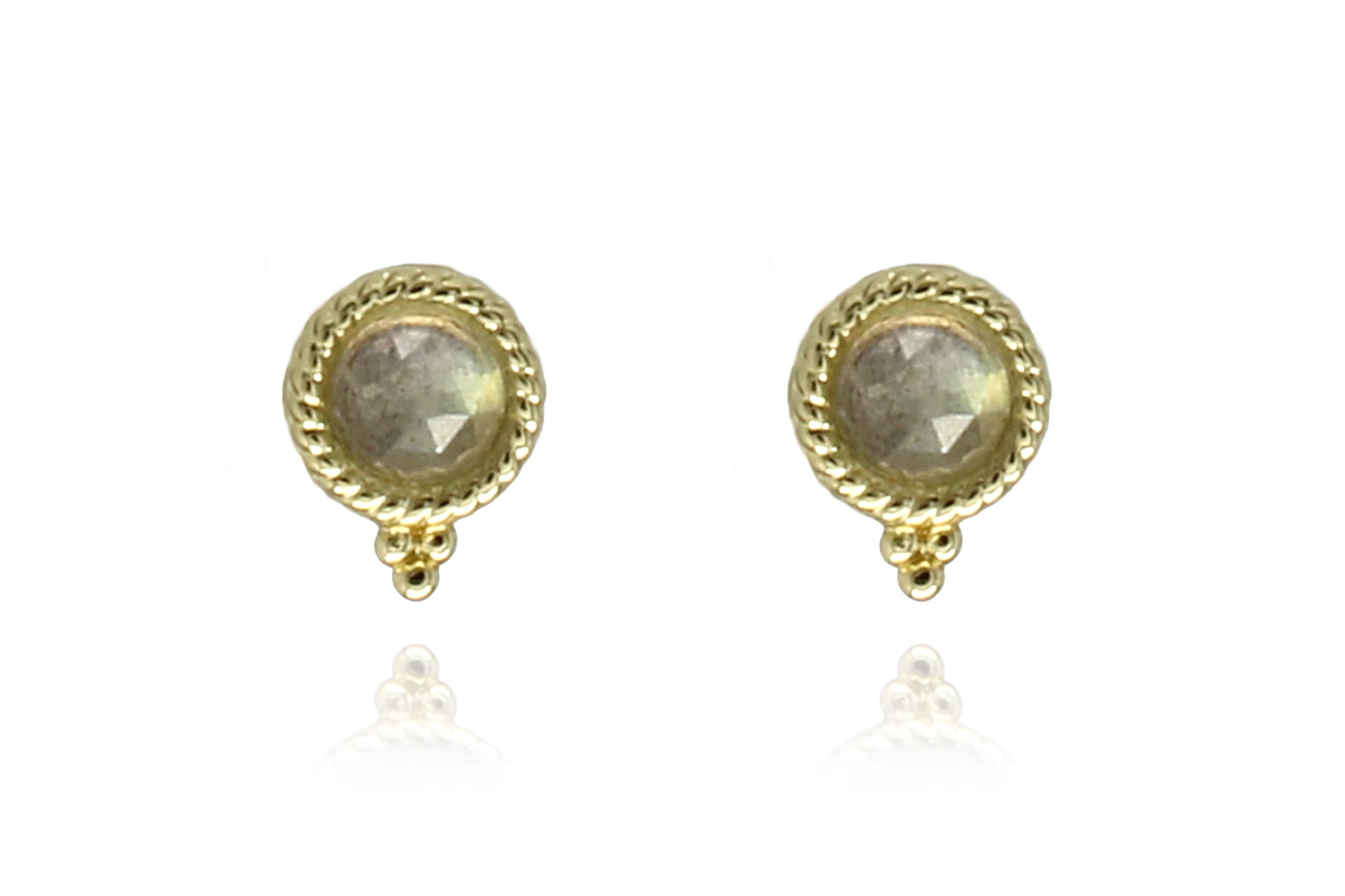 Labradorite Gold Stud - Boho Betty