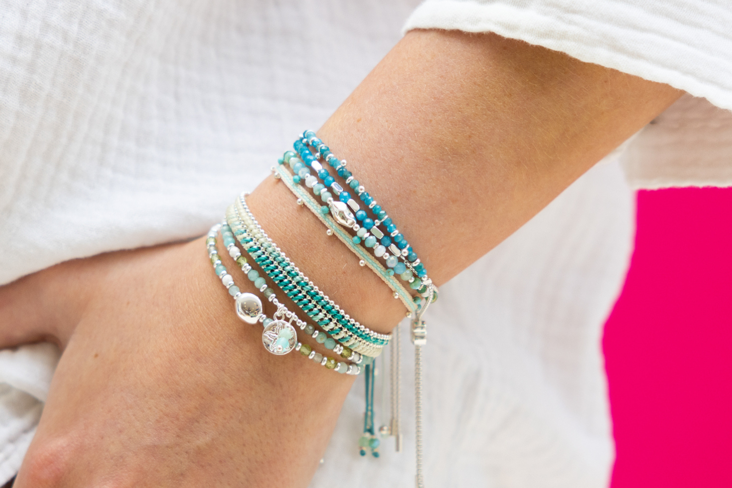 Harmony Apatite Silver Bracelet - Boho Betty