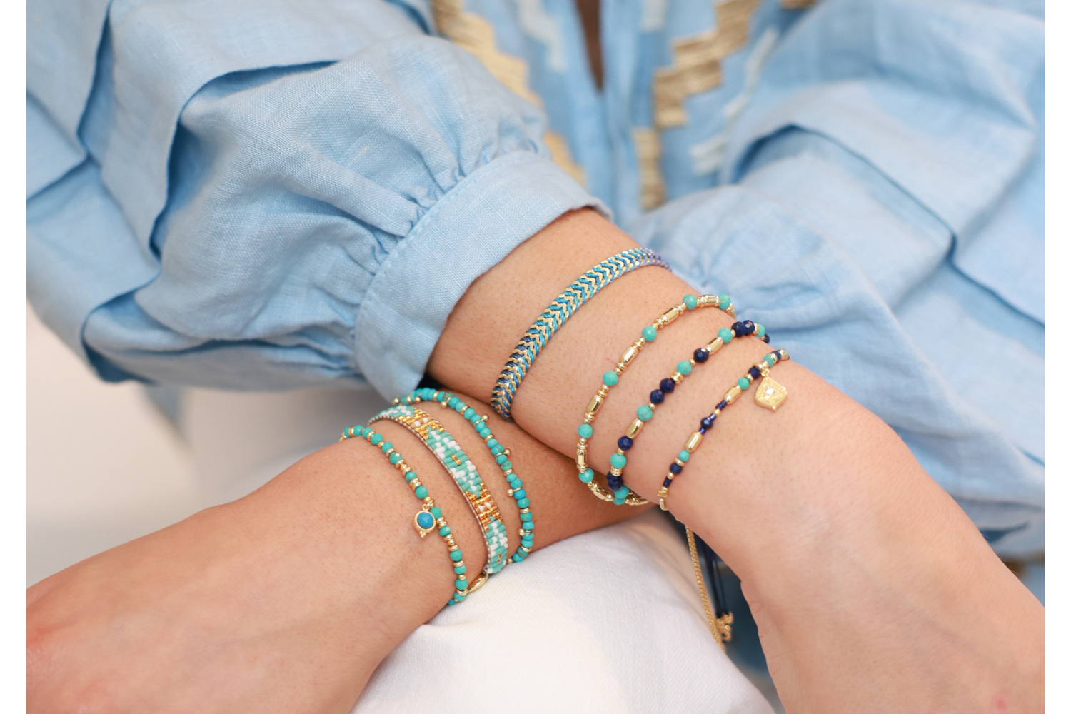 Azure Gold Stretch Bracelet