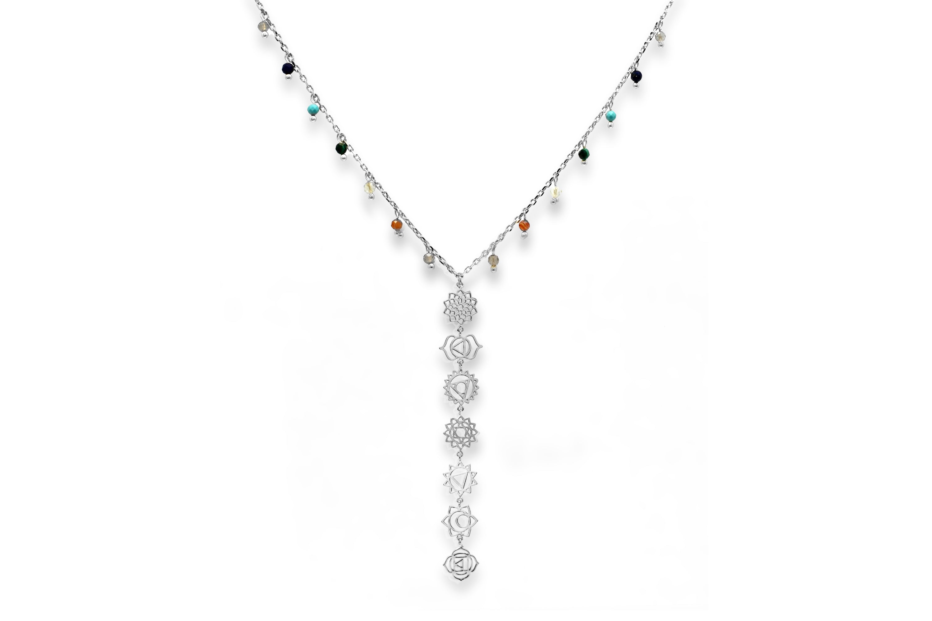 Ajna Silver Chakra Necklace - Boho Betty