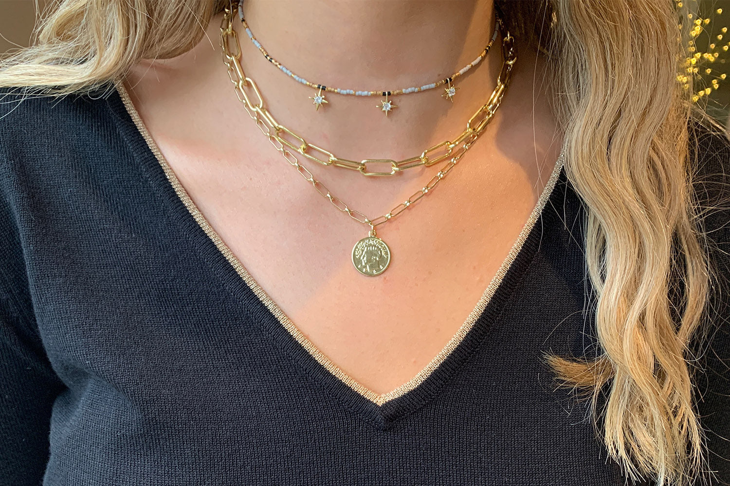Notus Gold Chunky Chain Medium Length Necklace - Boho Betty