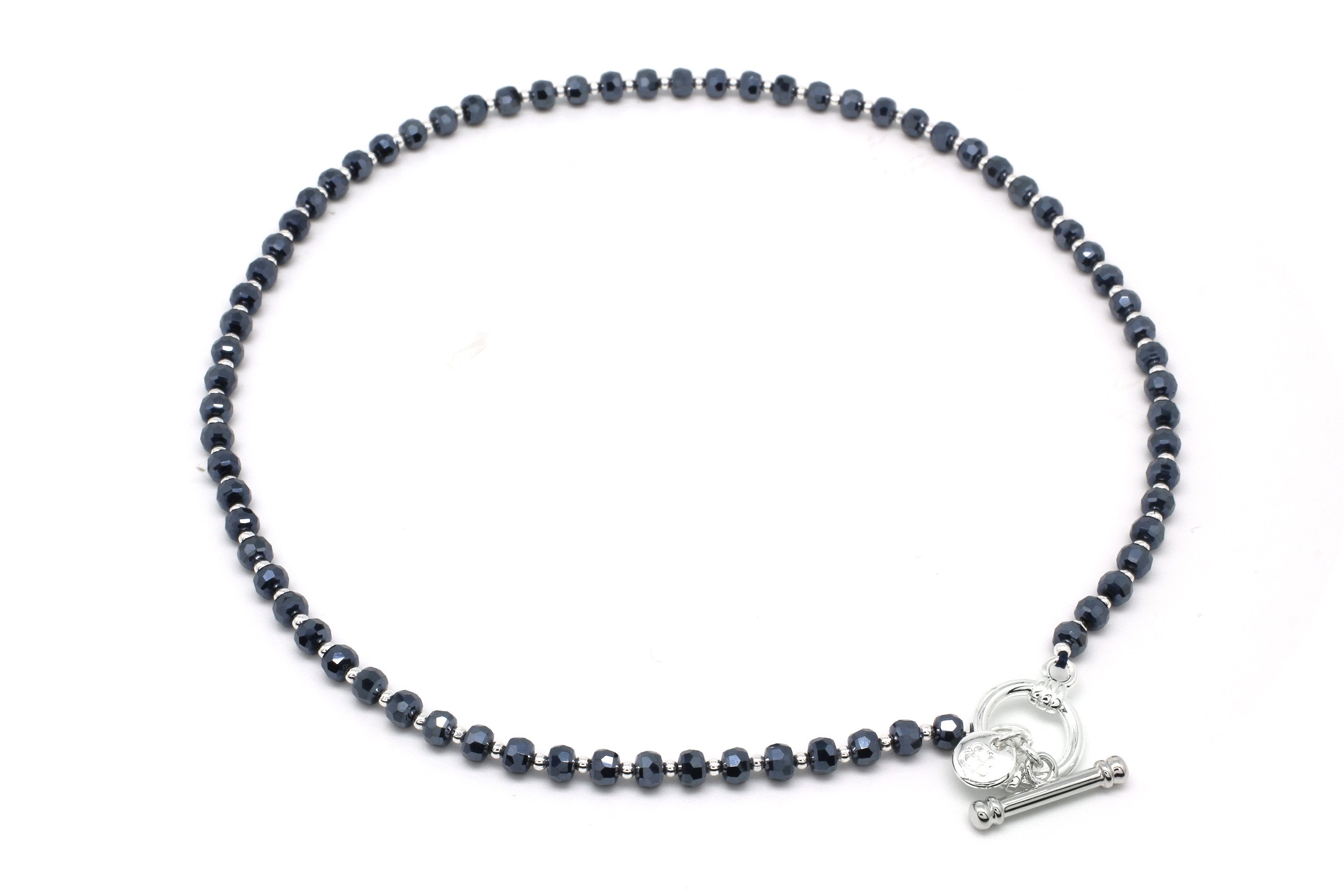 Prunus Midnight Blue T-Bar Necklace - Boho Betty