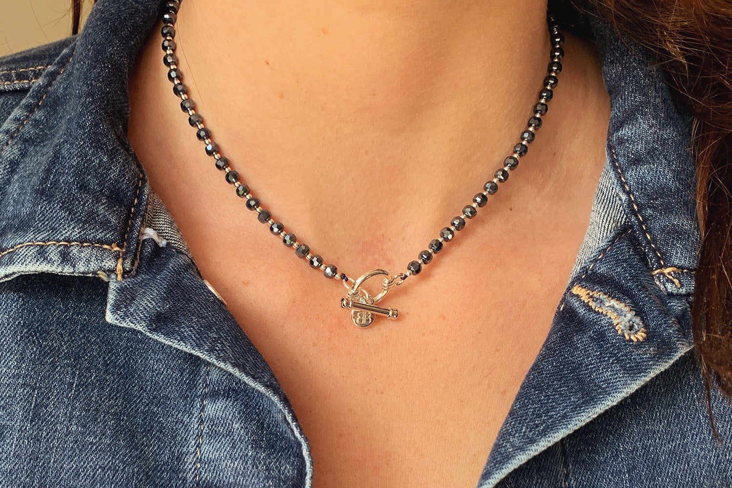 Prunus Midnight Blue T-Bar Necklace - Boho Betty