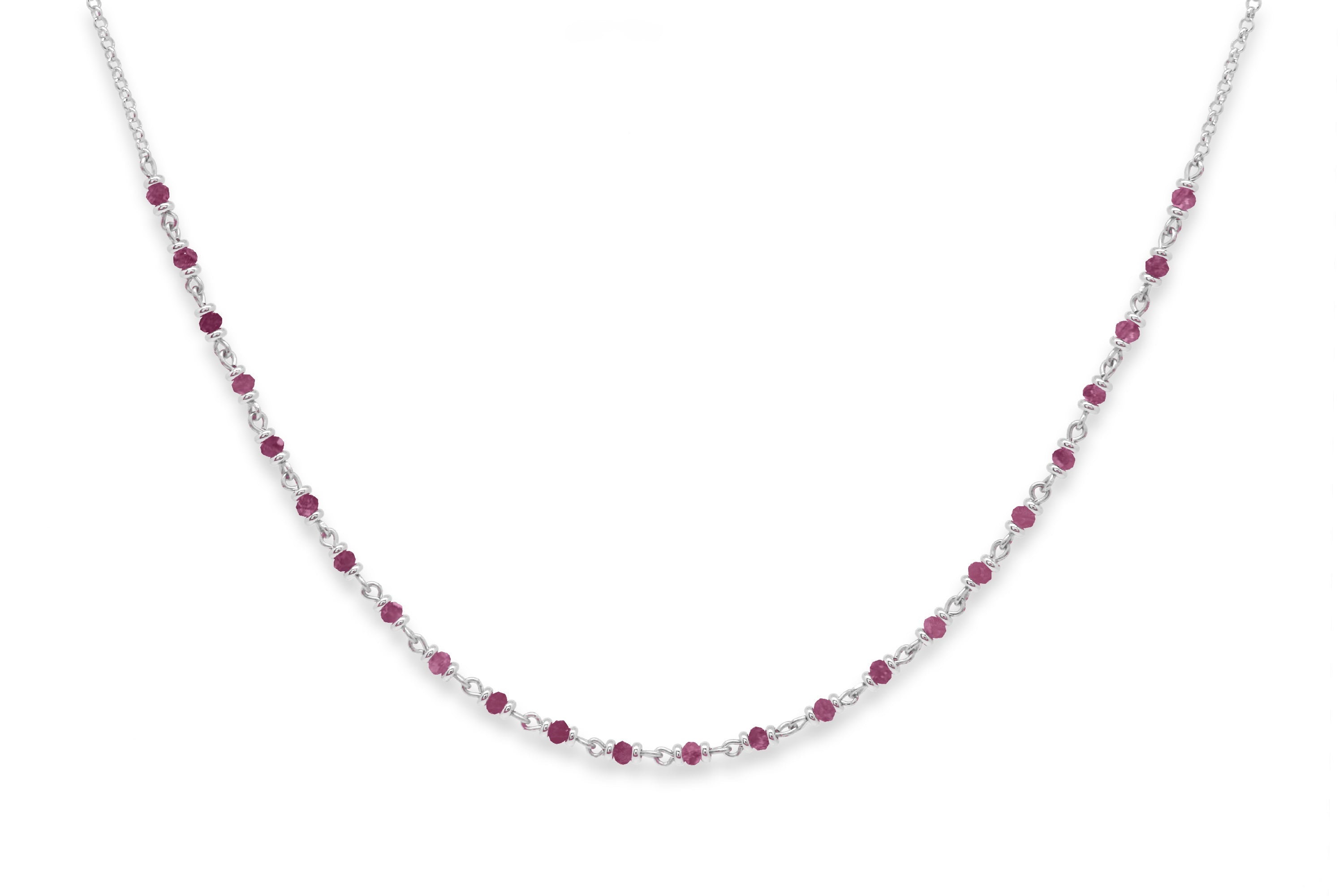 Panacea Pink Tourmaline Silver Gemstone Necklace - Boho Betty