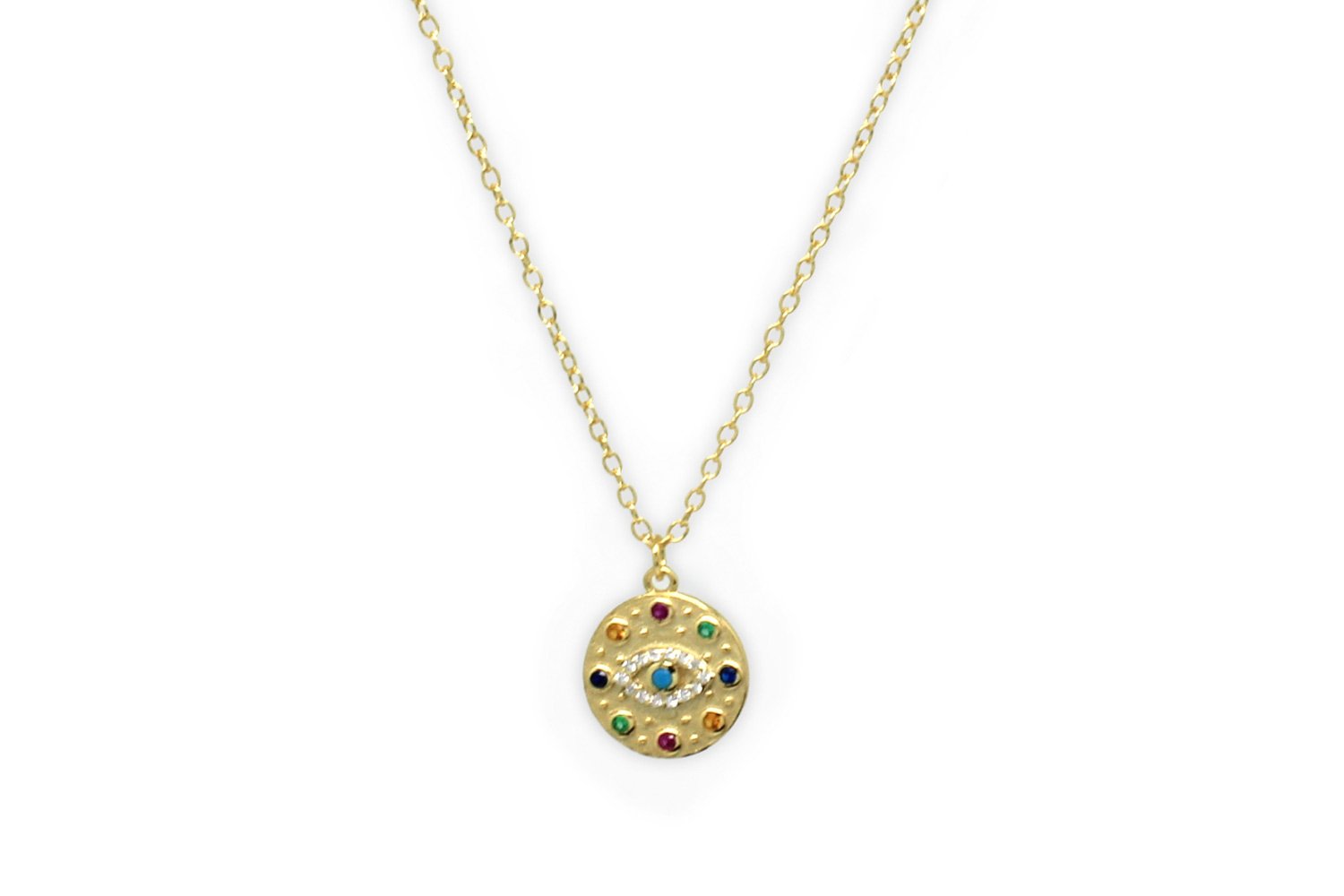 Bramble Gold CZ Evil Eye Necklace - Boho Betty USA