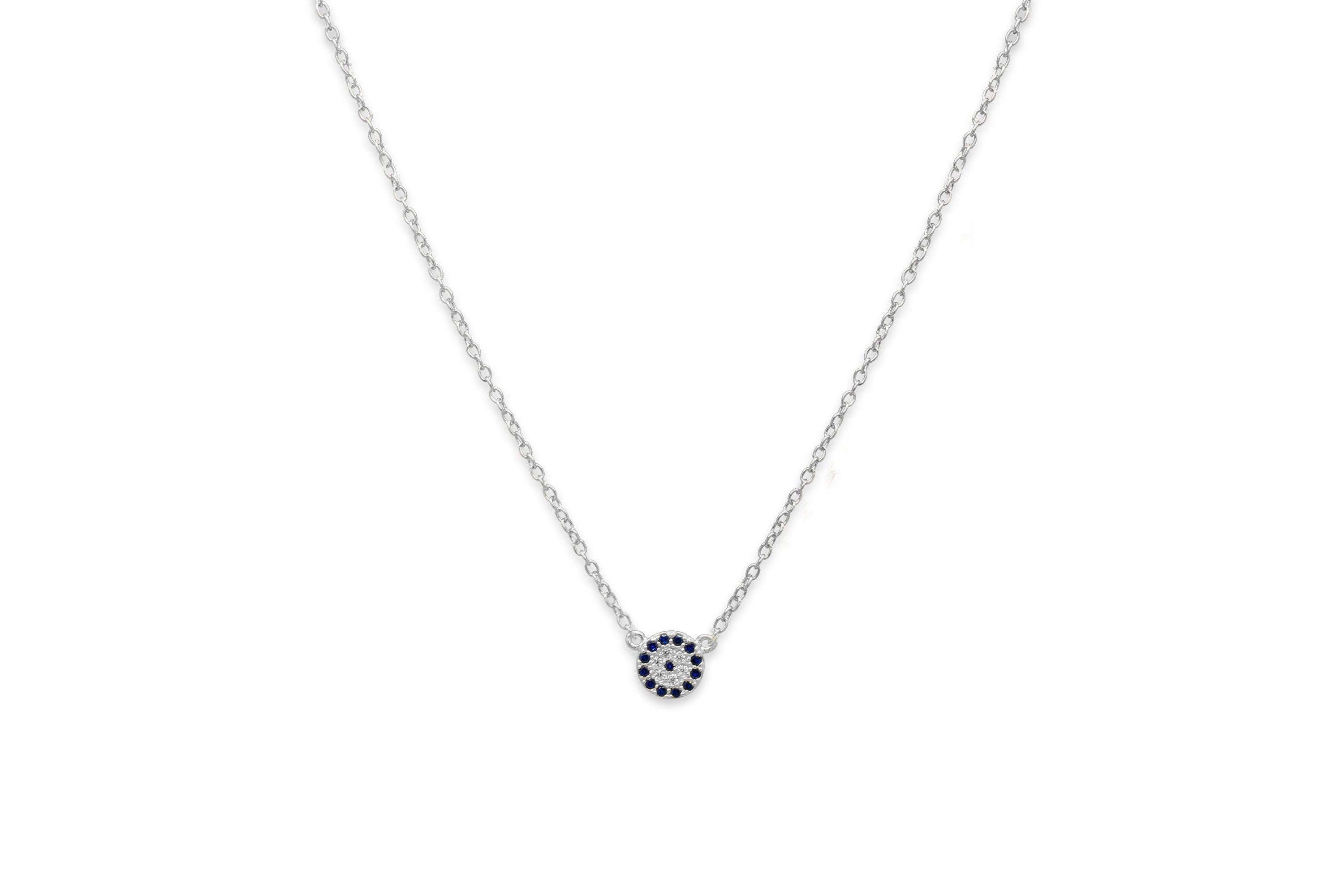 Marnier Silver Blue Disc Necklace - Boho Betty