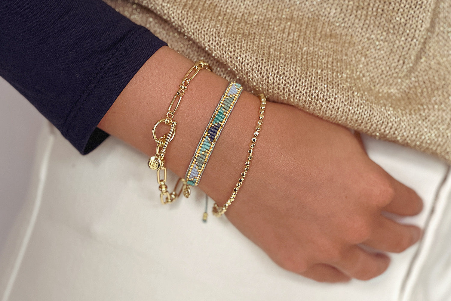 Spica 3 Layer Bracelet Stack - Boho Betty