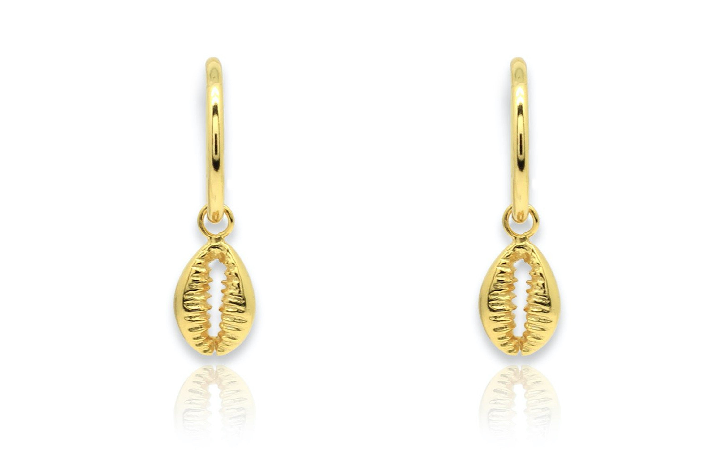 Tatyana Gold Shell Full Hoop Earrings - Boho Betty