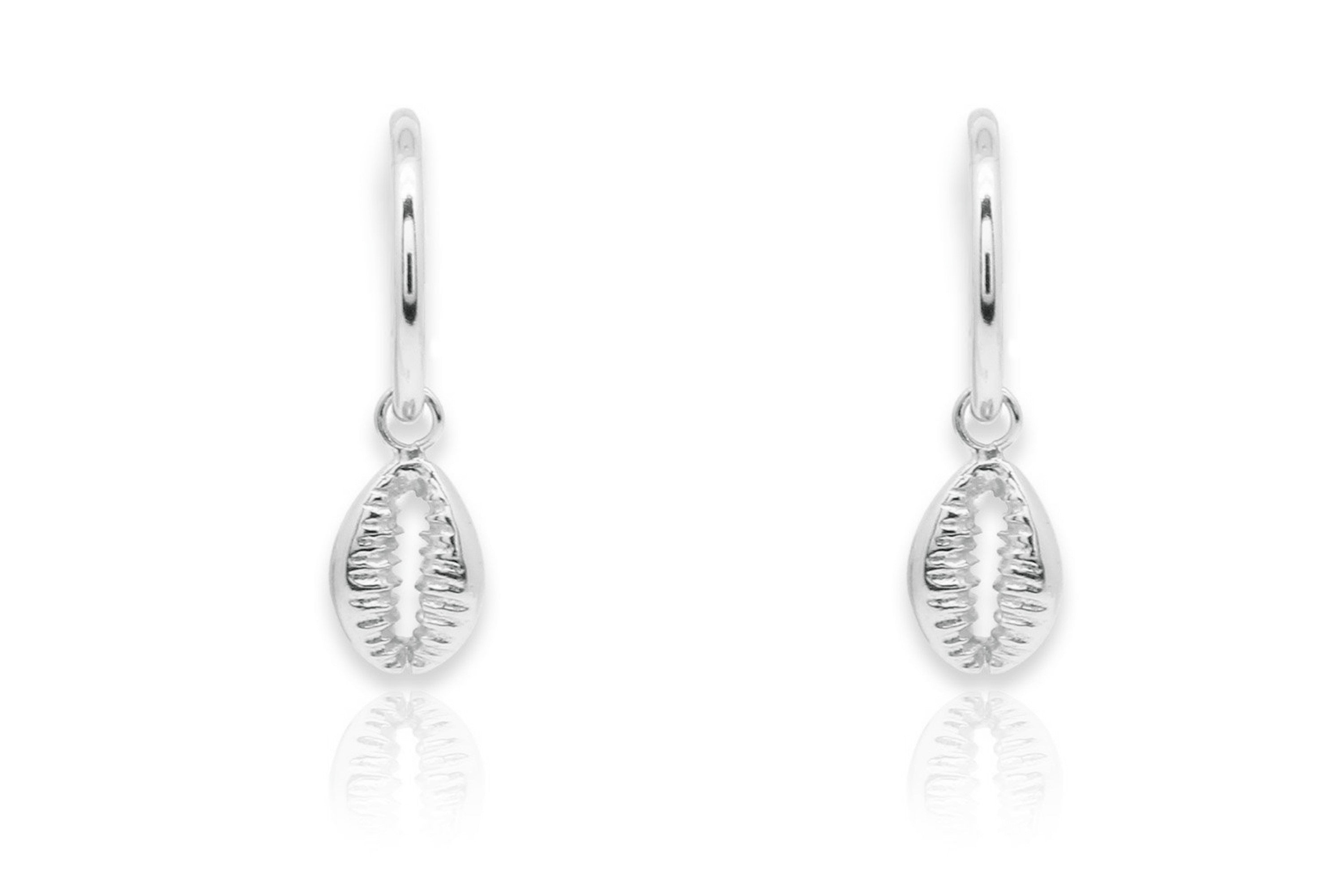 Tatyana Silver Shell Full Hoop Earrings - Boho Betty