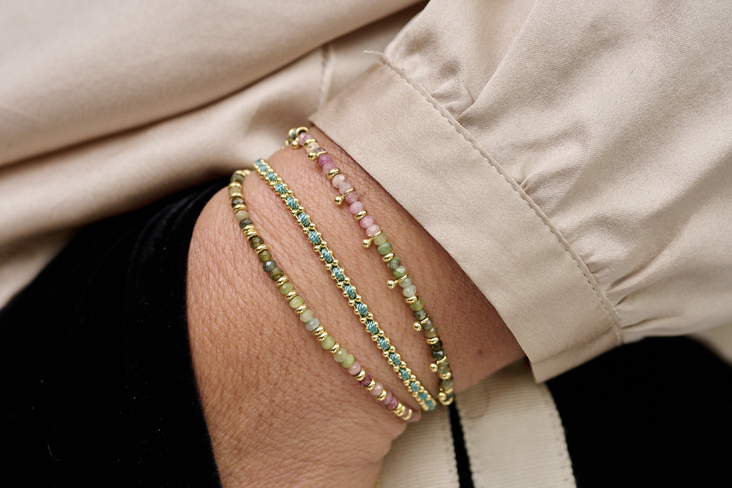 Serenity Tourmaline  Bracelet Stack