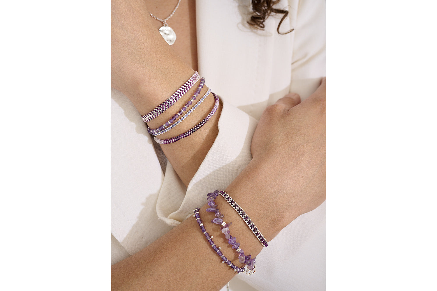 Mystical Amethyst Silver Bracelet