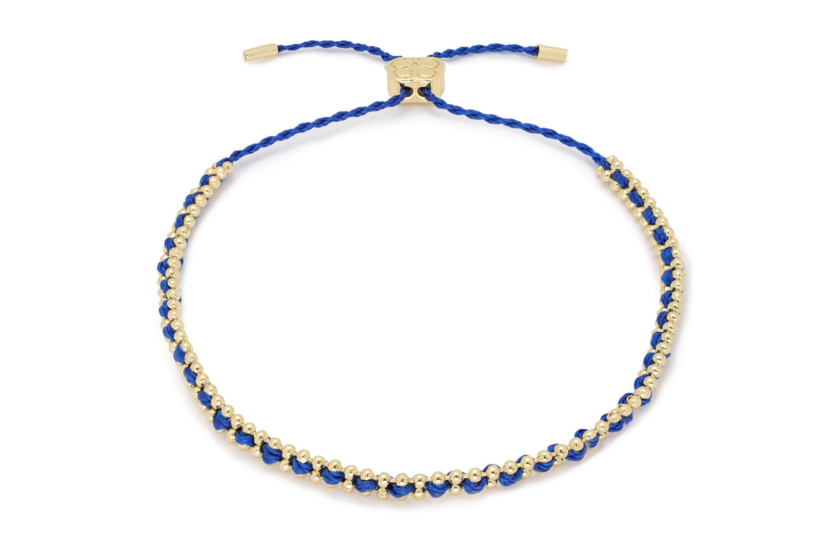 Braid Navy Blue Gold Bracelet - Boho Betty