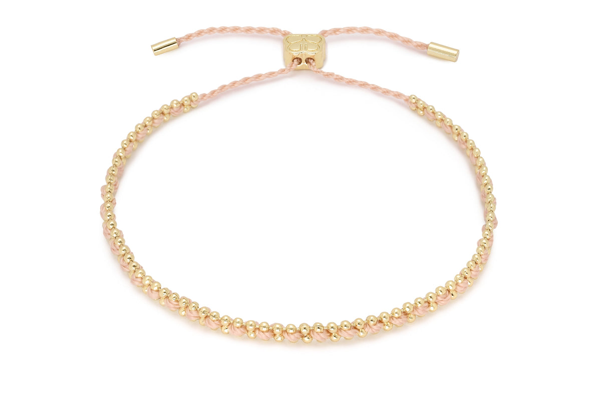Braid Salmon Gold Bracelet - Boho Betty