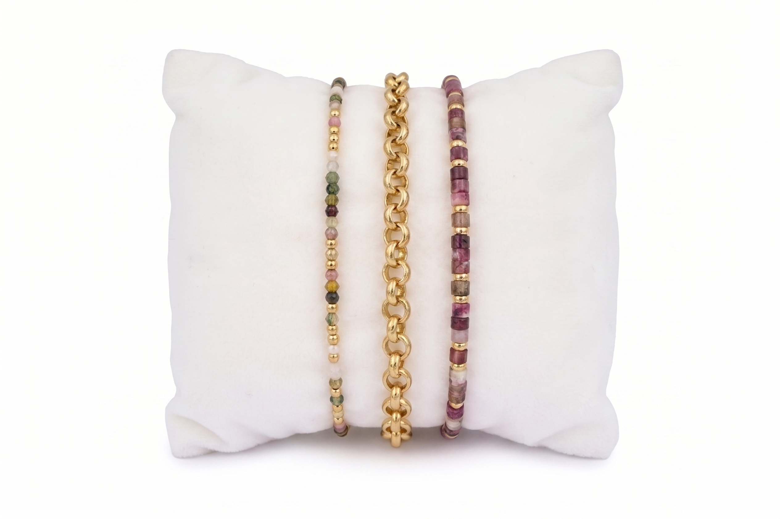 Chira Tourmaline & Gold Stacking Bracelet Set - Boho Betty USA