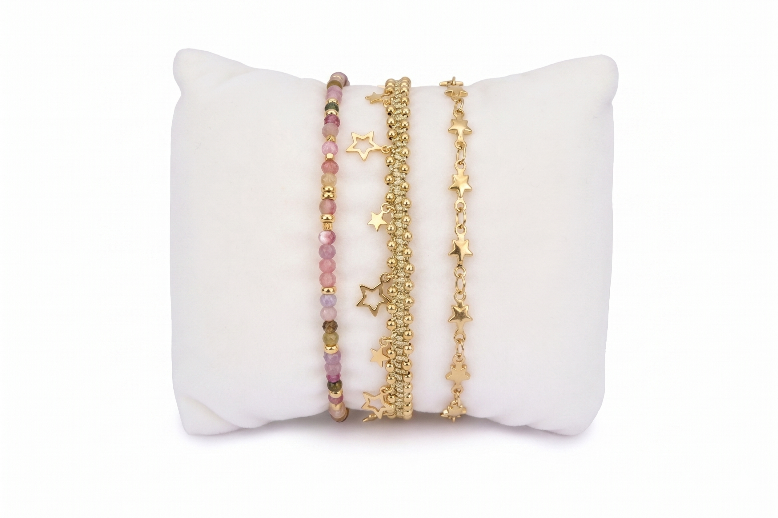 Damas Tourmaline & Gold Star Stacking Bracelet Set - Boho Betty USA