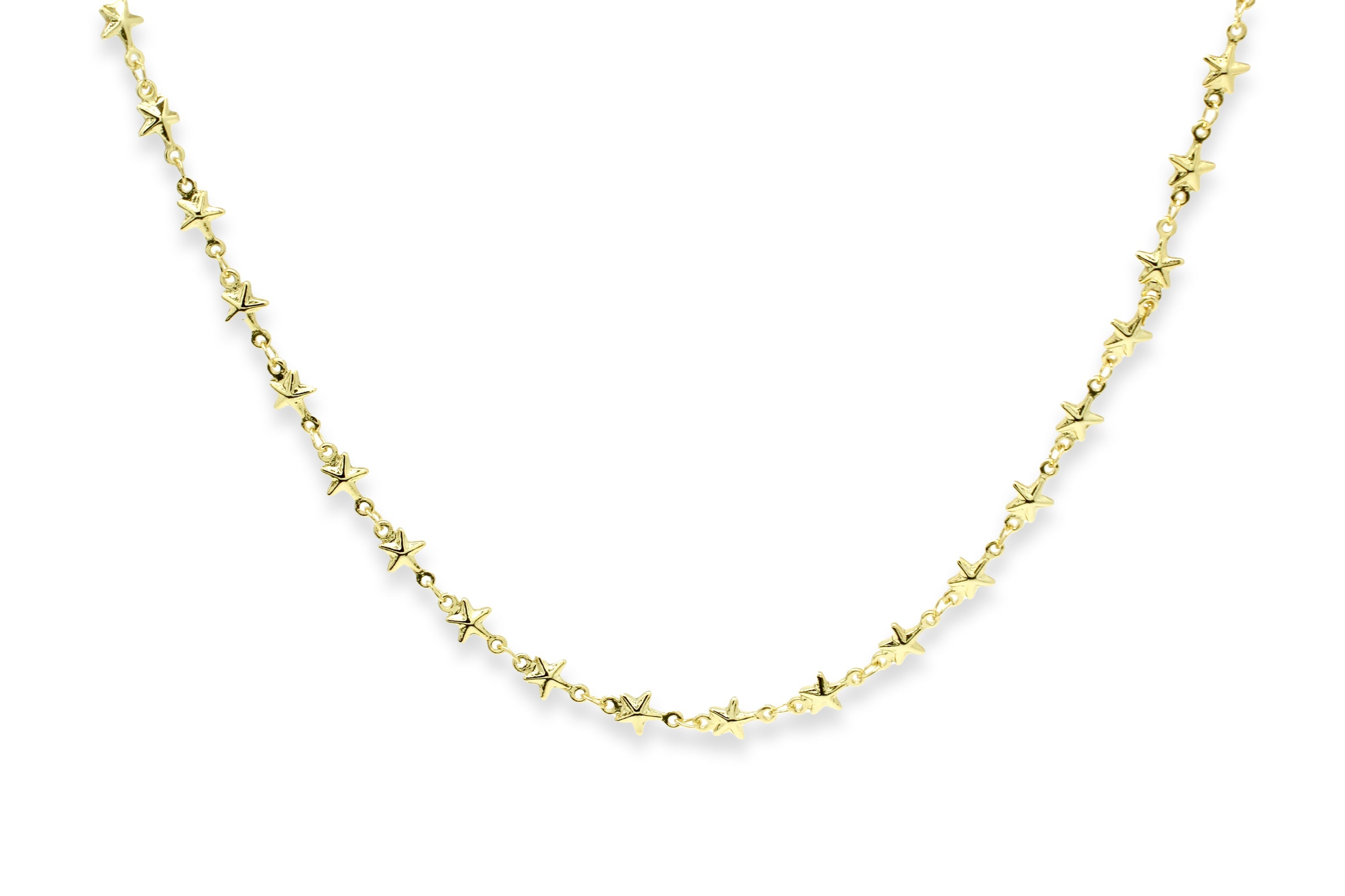 Delos Multi Star Gold Necklace#color_Gold