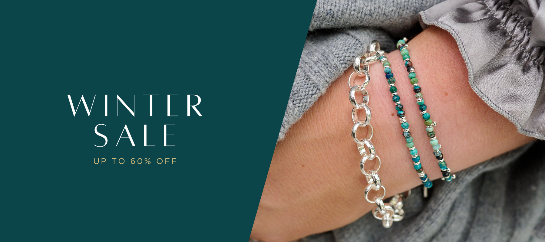 Winter Sale Up to 60% Off for Jewelry including bracelets, necklaces, earrings and bracelet stacks. Gemstone beaded jewelry
