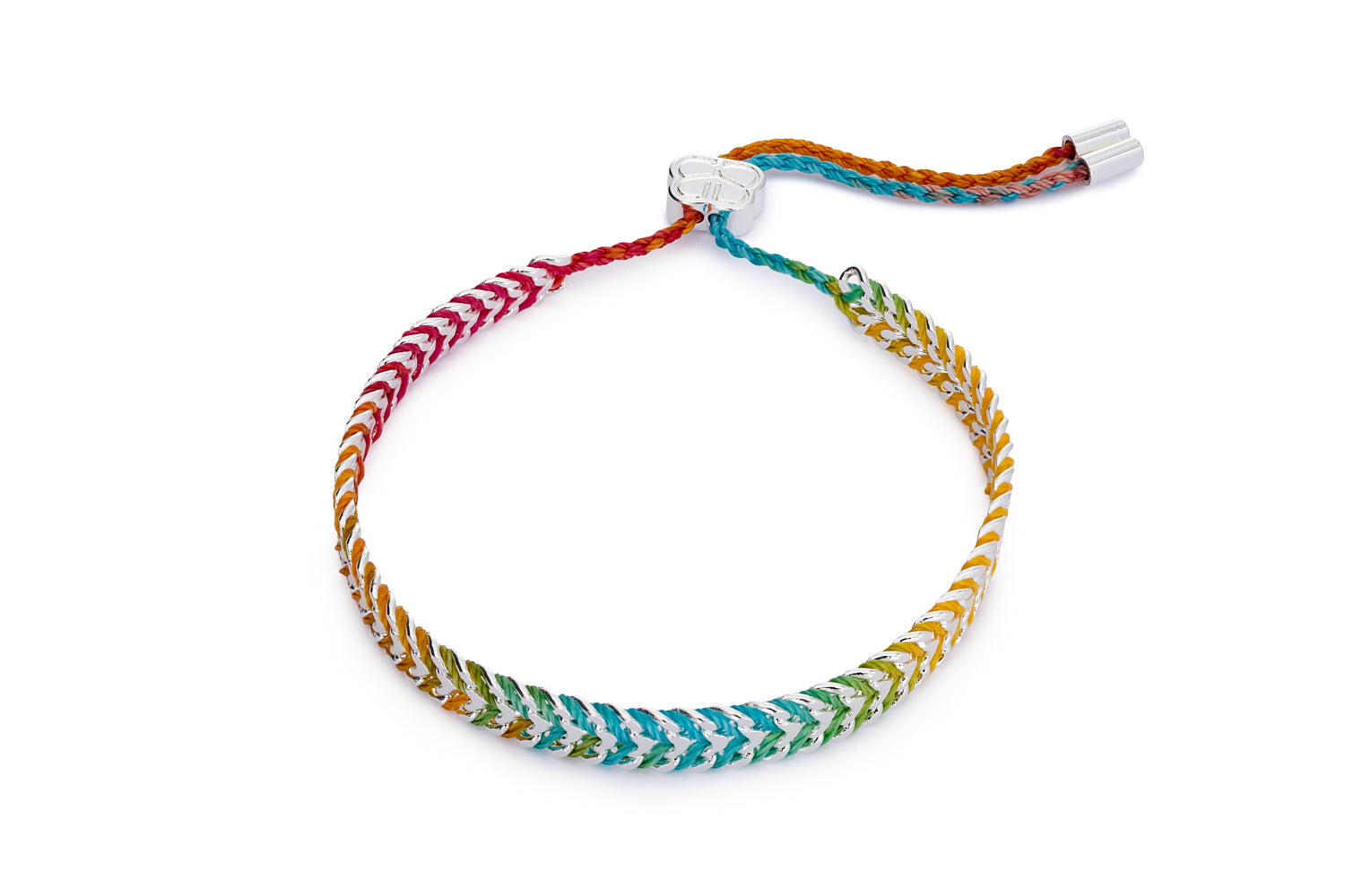 Bring Rainbow tones to any outfit with the Iztac Rainbow Silver, with adjustable Boho Betty Slider.