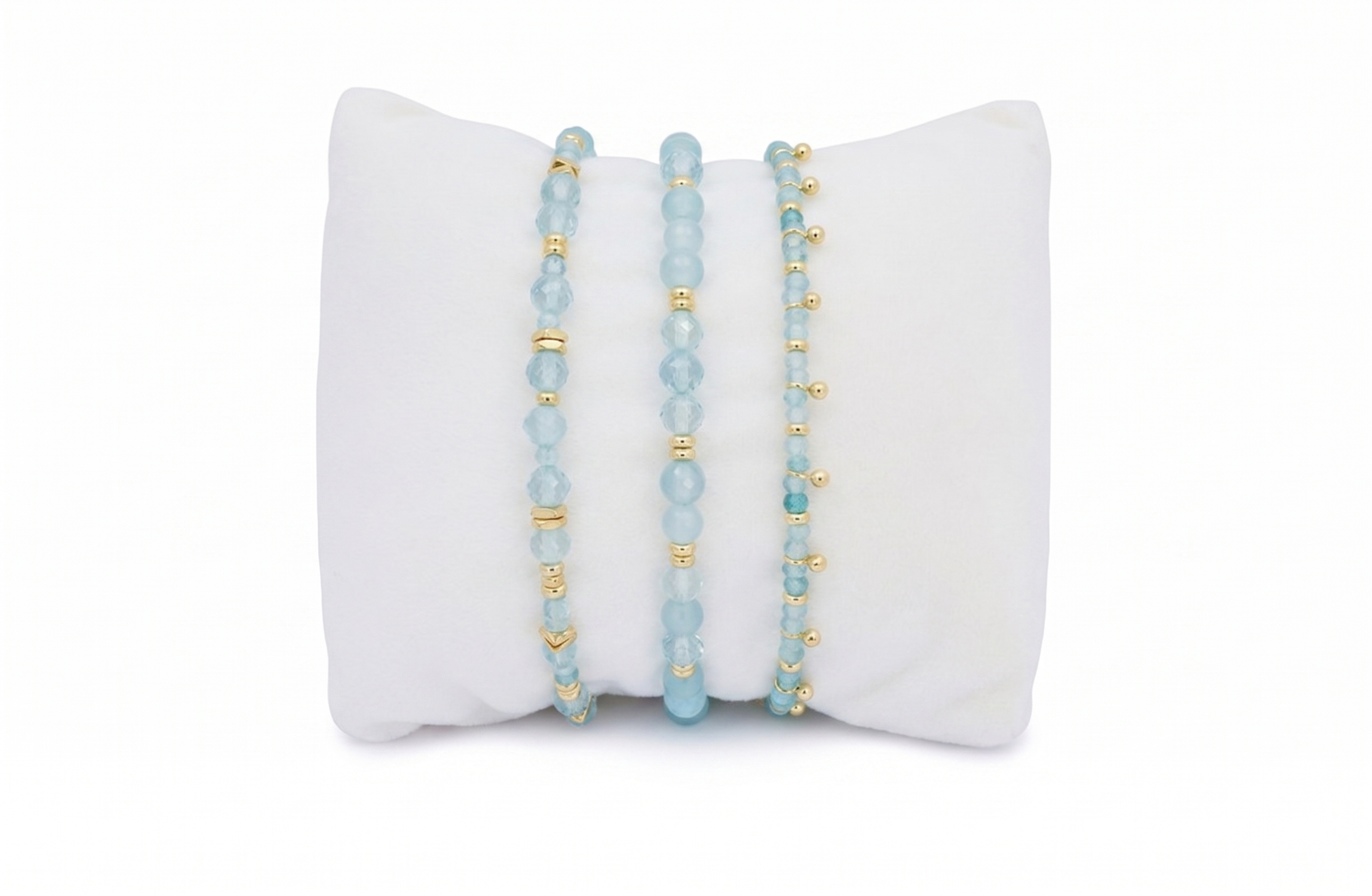 Moala Gold & Blue Topaz Stacking Bracelets - Boho Betty USA