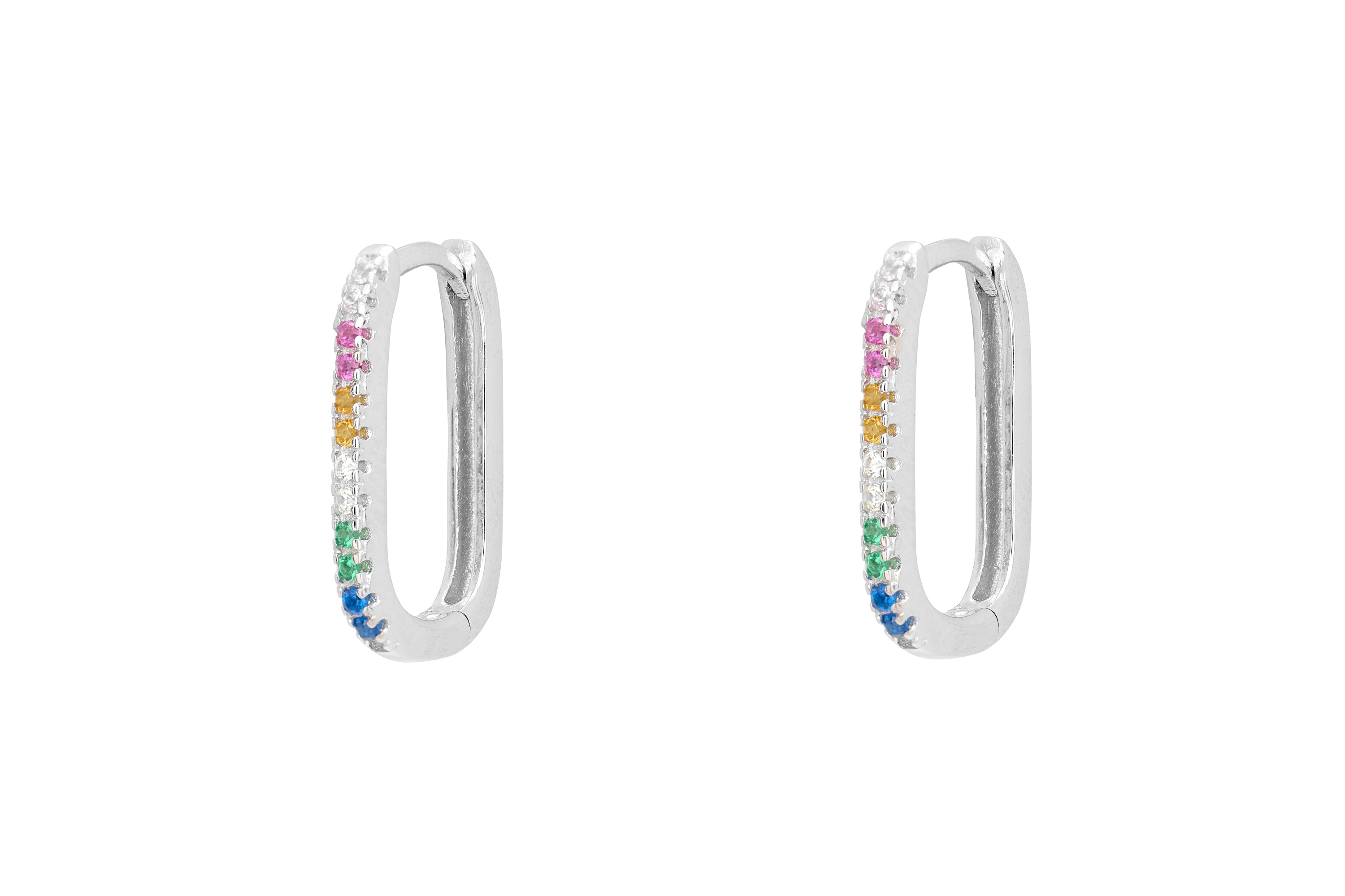 Myers Multicolour Silver Hoop Earrings