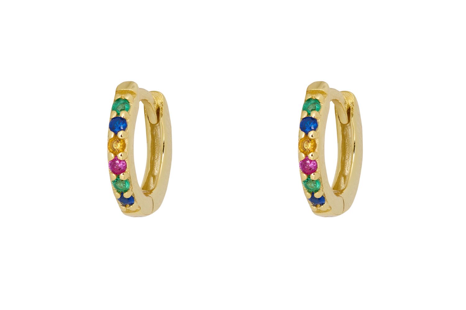 Reddy Multicolour CZ Sterling Silver Hoop Huggies