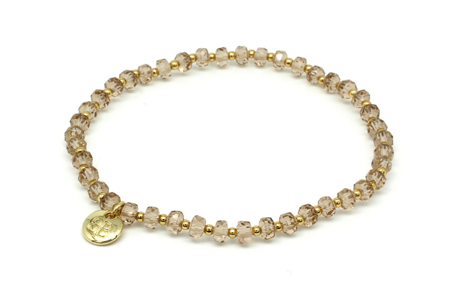 Prunus Smoke & Gold Crystal Stretch Bracelet
