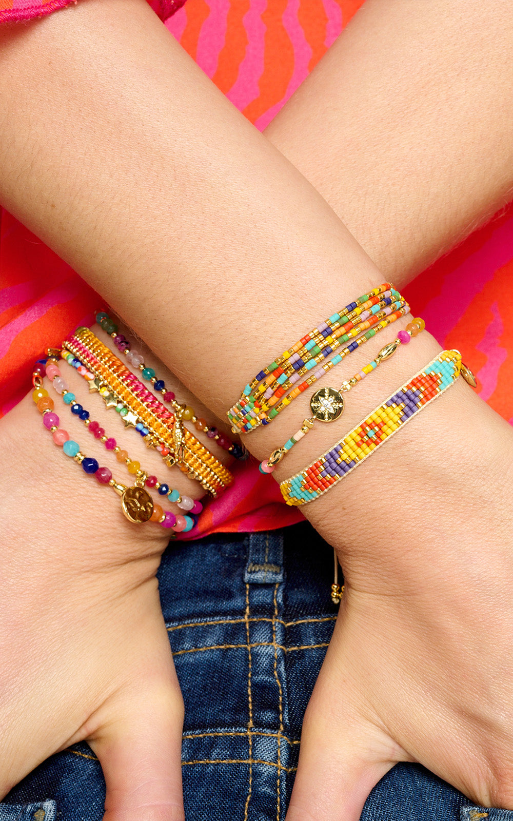 NATIVE AMERICAN NAVAJO BEADED BRACELET BY CHARLENE JACKSON  The Crow and  The Cactus