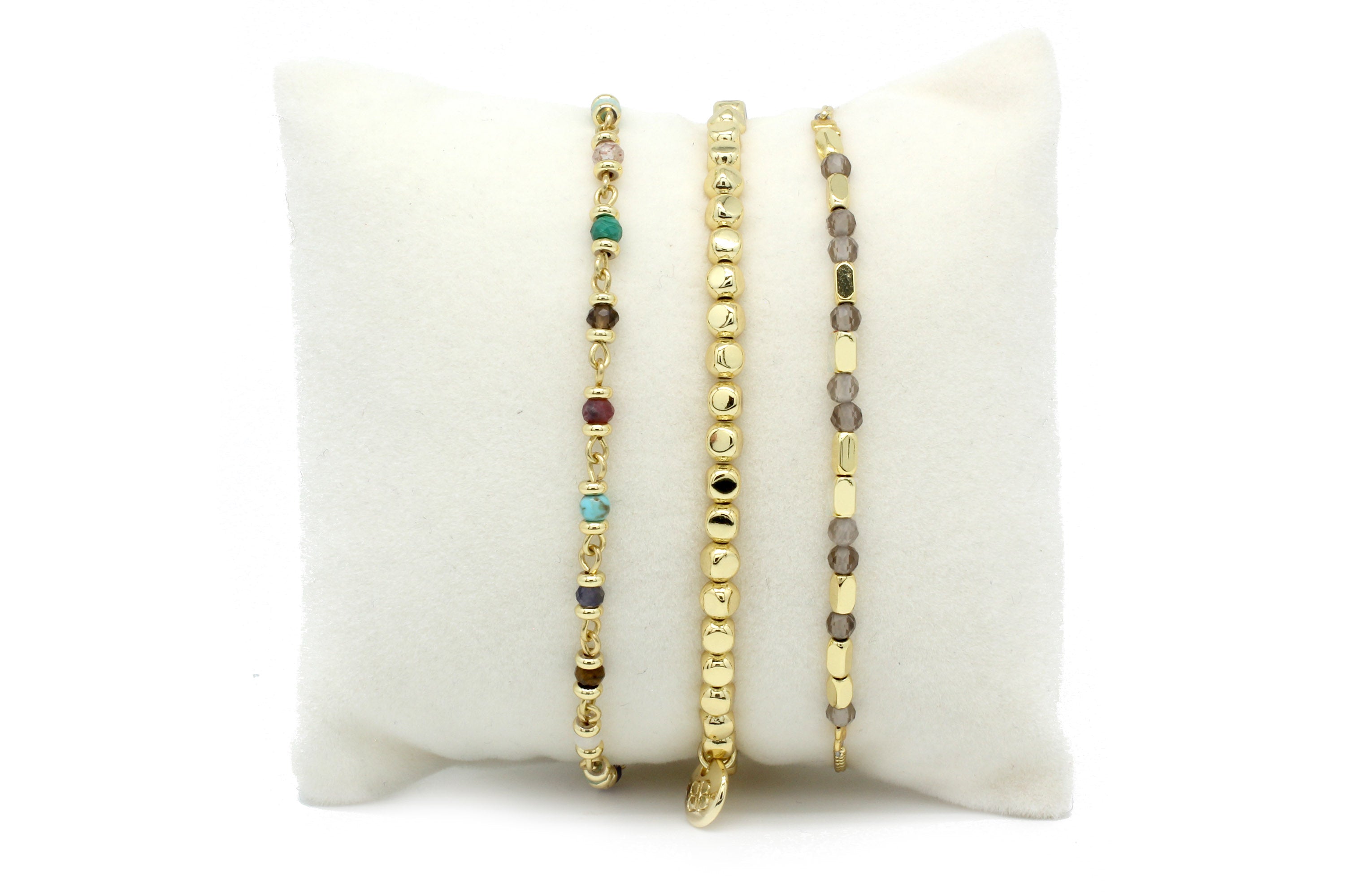 Calming Gold 3 Layer Bracelet Stack - Boho Betty