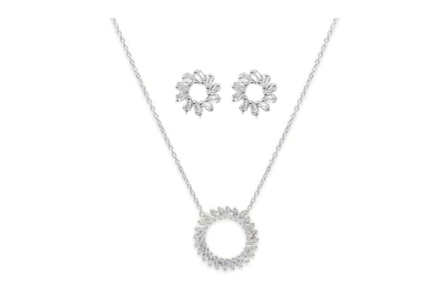 Agavero Silver CZ Necklace & Earring Gift Set - Boho Betty