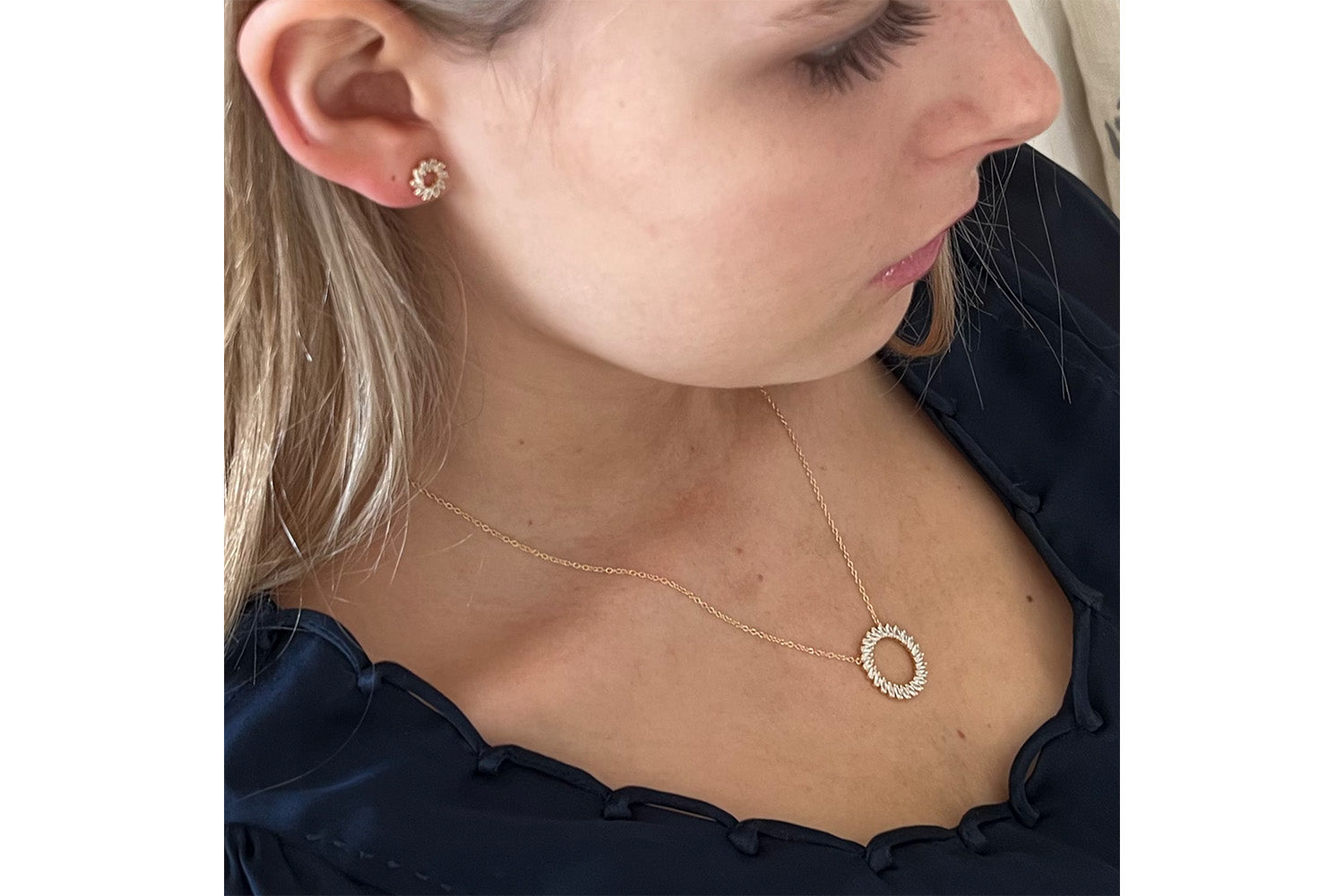 Agavero Gold CZ Necklace & Earring Gift Set - Boho Betty
