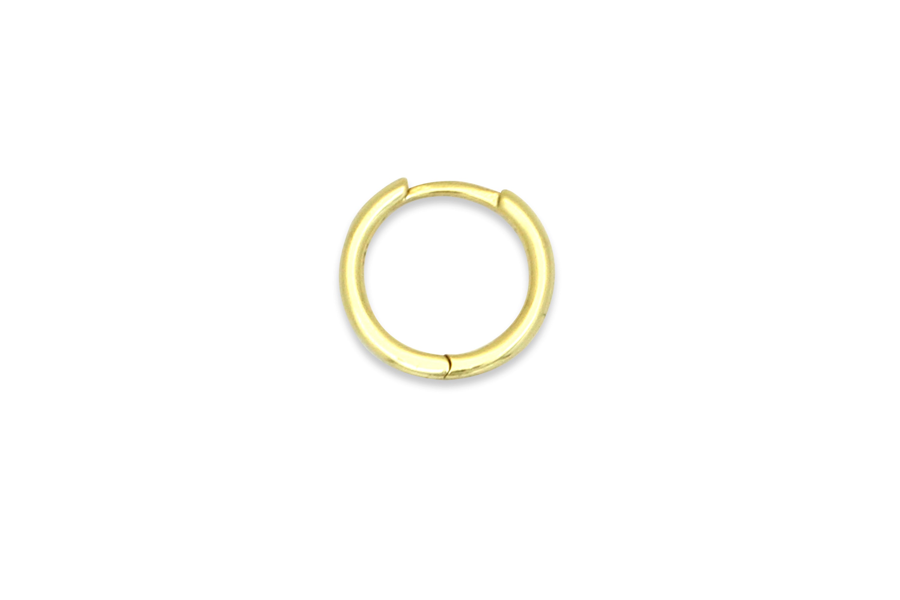 Bonham Gold Plain Hoop Huggie Earring - Boho Betty