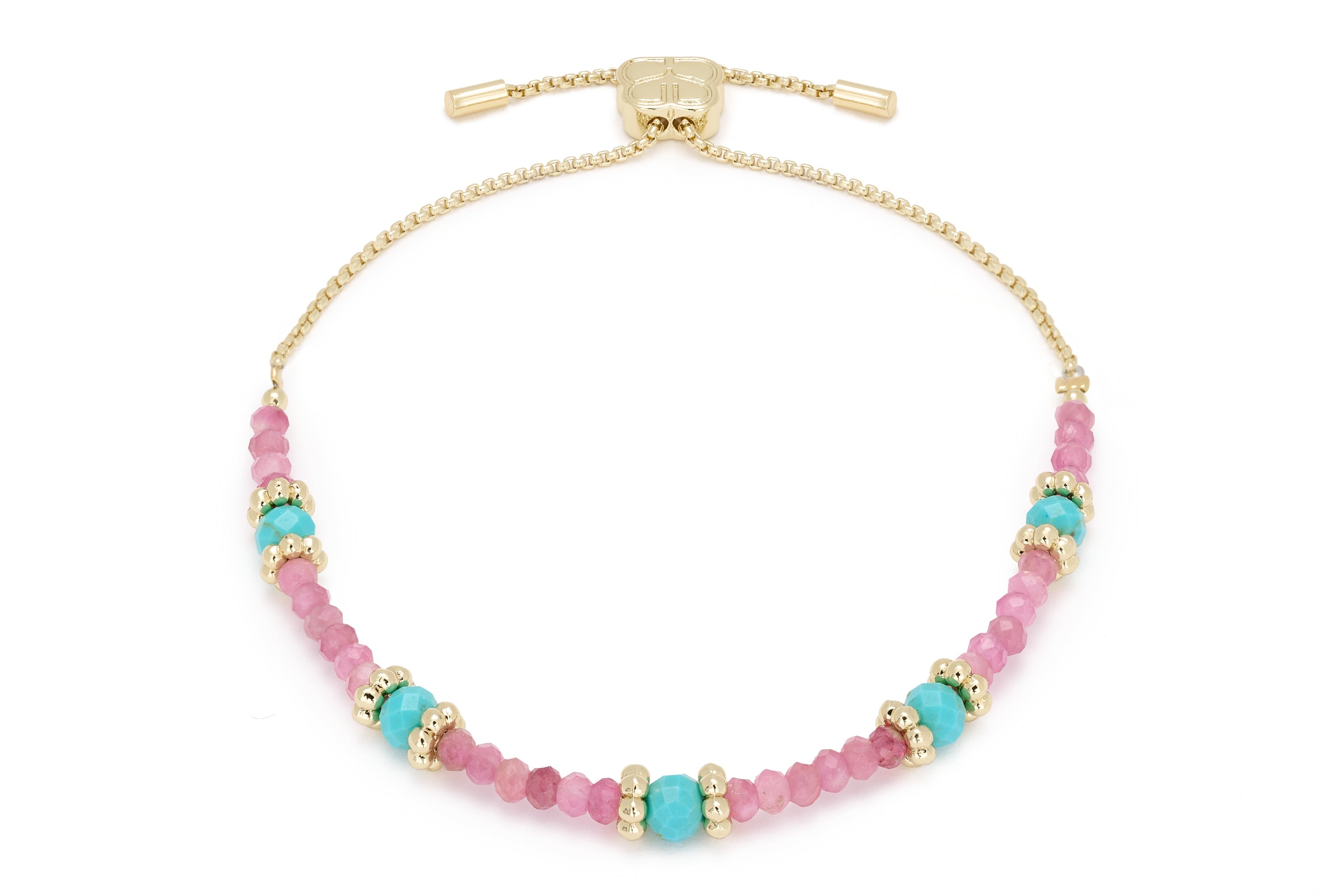 Delight Pink and Turquoise Gemstone Bracelet