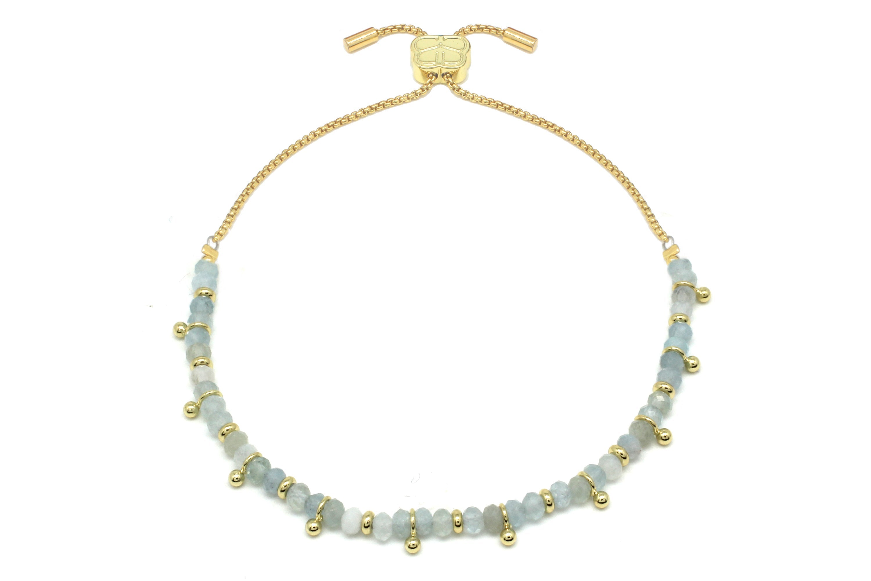 Harmony Aquamarine Gold Bracelet - Boho Betty