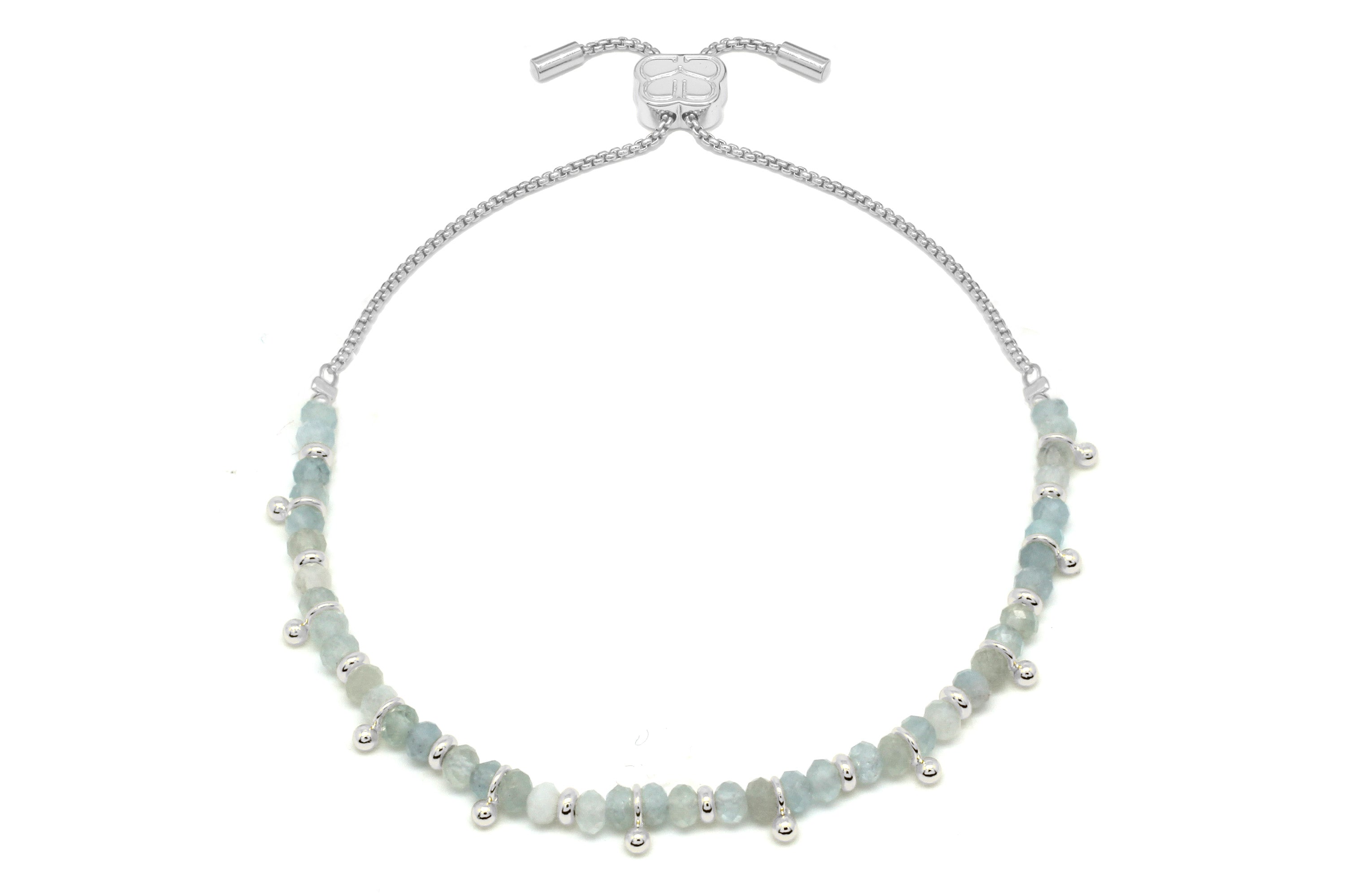 Harmony Aquamarine Silver Bracelet - Boho Betty