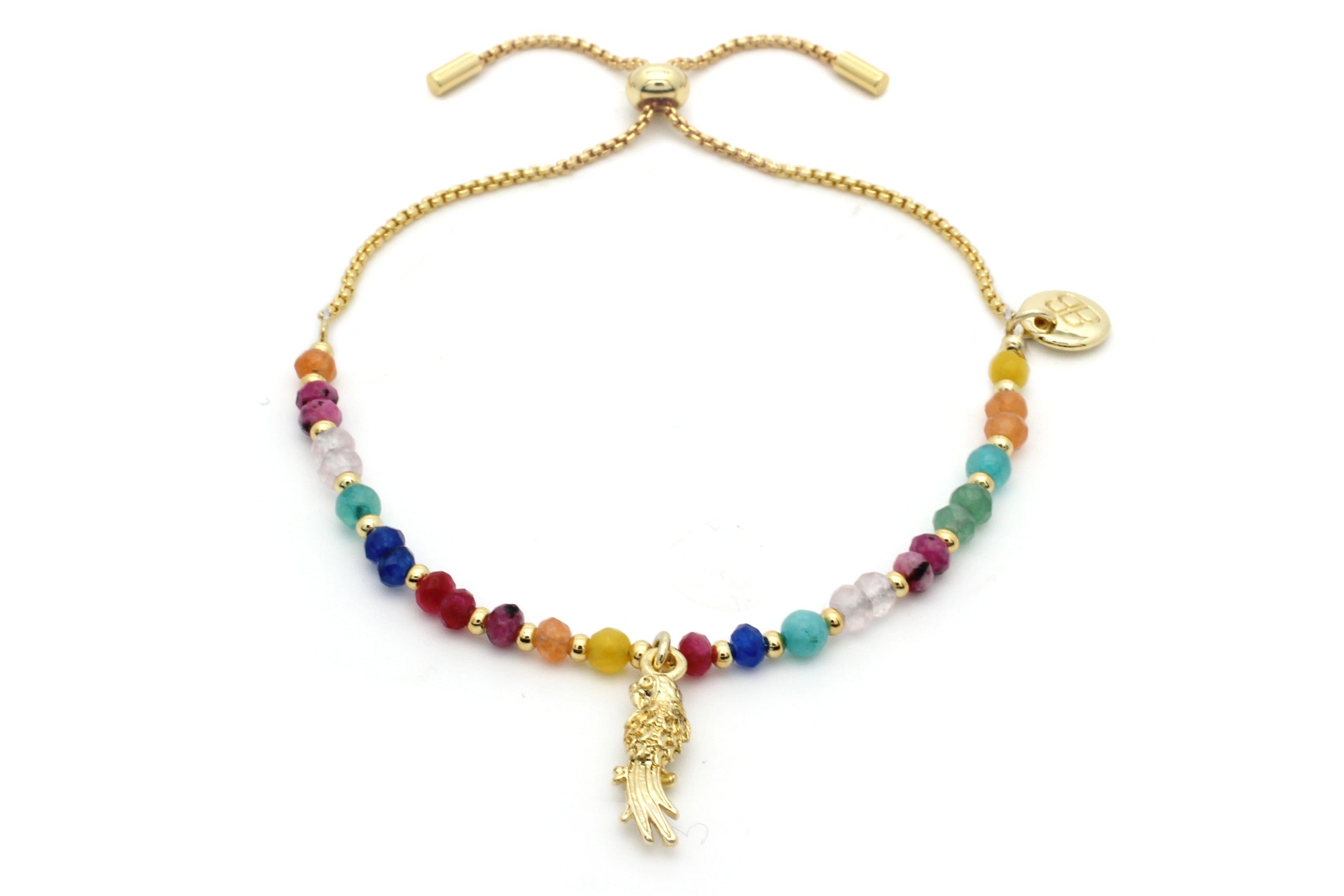 Macaw Multi-Coloured Charm Bracelet - Boho Betty