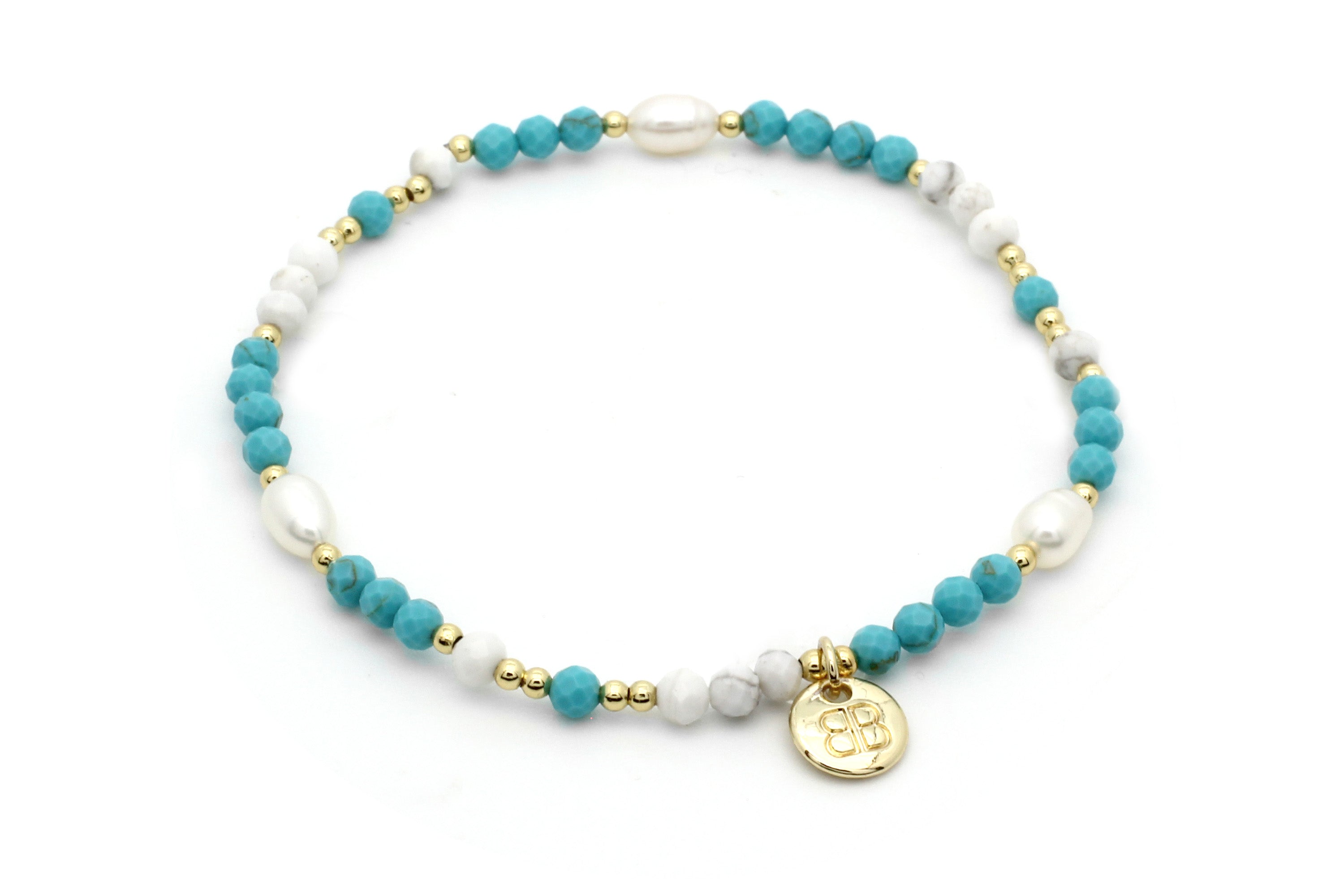 Manassa Blue Stretch Gemstone Bracelet - Boho Betty