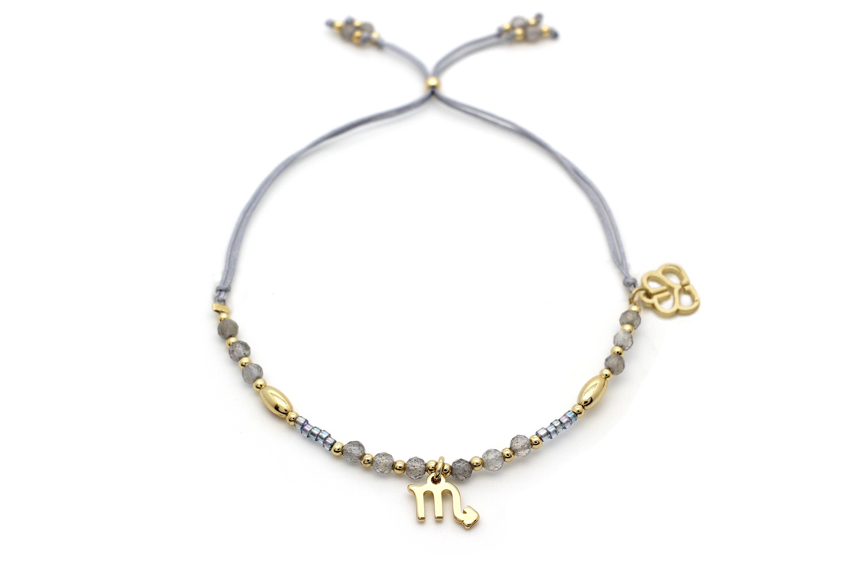 Scorpio Zodiac Gemstone Gold Bracelet - Boho Betty