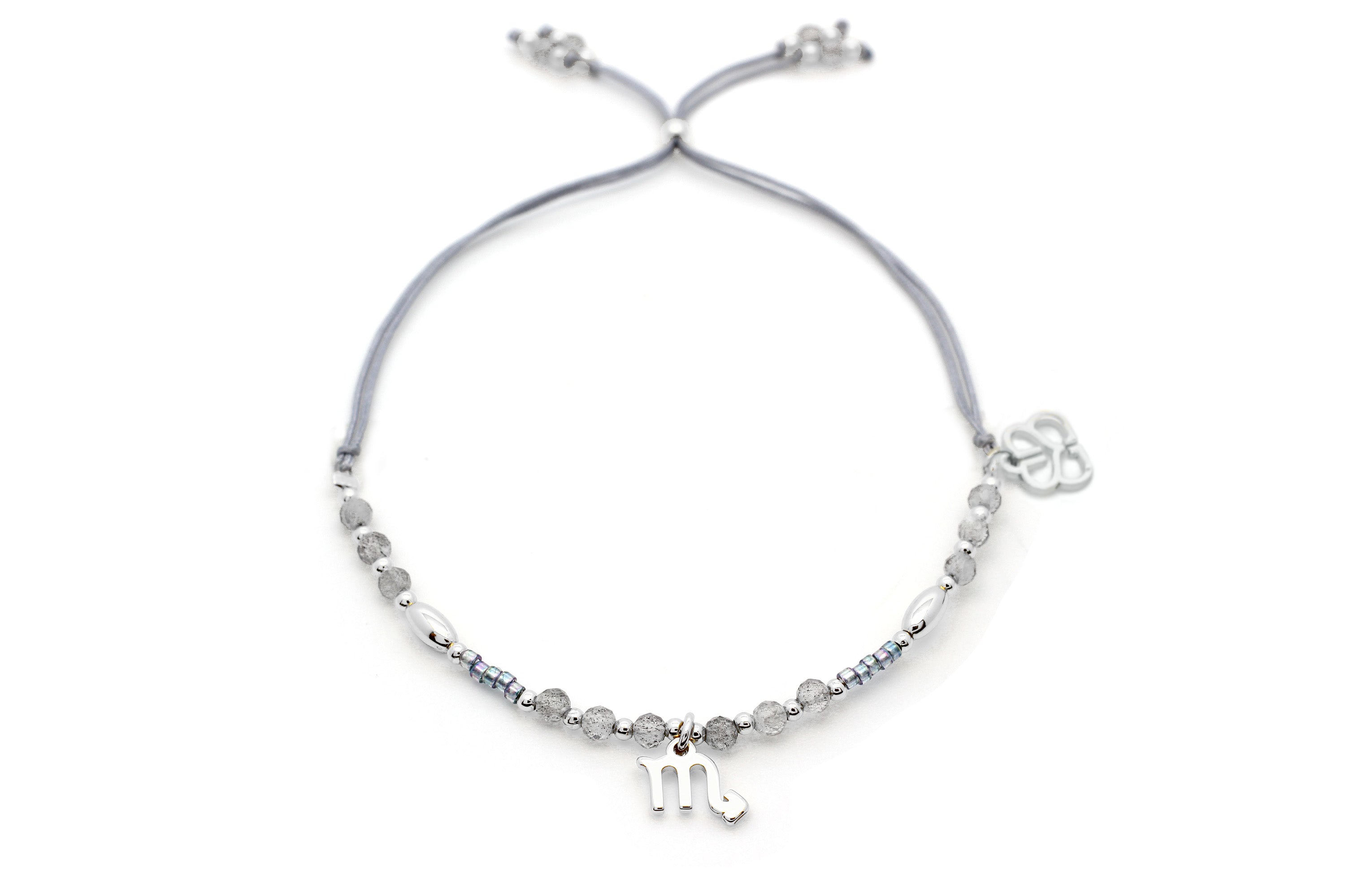 Scorpio Zodiac Gemstone Silver Bracelet - Boho Betty