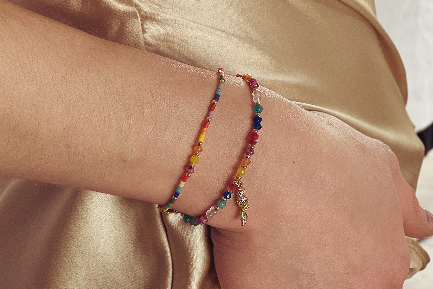 Macaw Multi-Coloured Charm Bracelet - Boho Betty