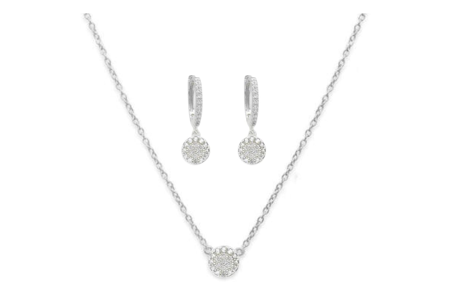 Marnier Silver CZ Necklace & Stud Earring Gift Set - Boho Betty