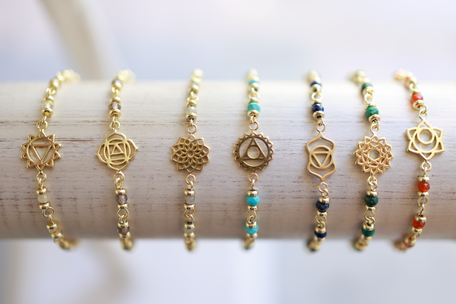 Chakra bracelet gold clearance