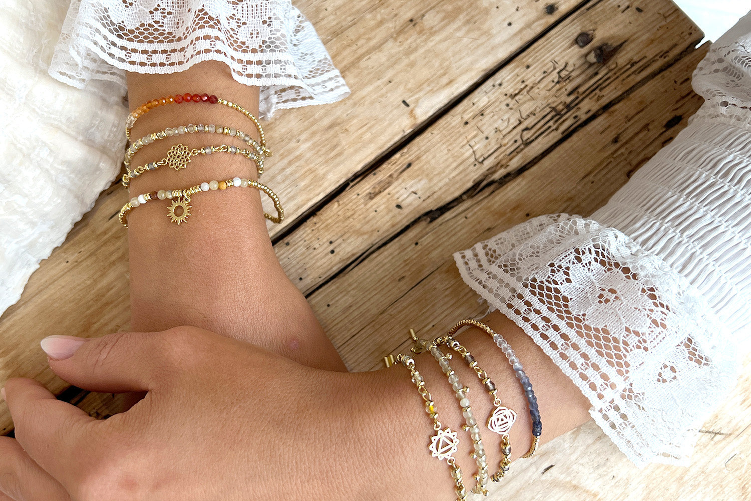 Tranquill Ombre Smokey Quartz Gold Bracelet - Boho Betty