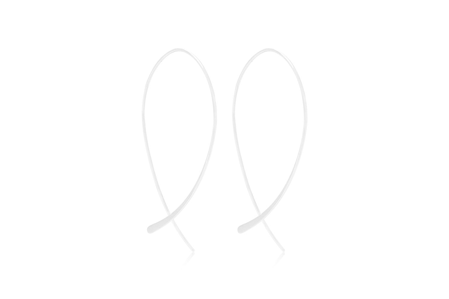 Dion Sterling Silver Curved Thread-through Earrings - Boho Betty